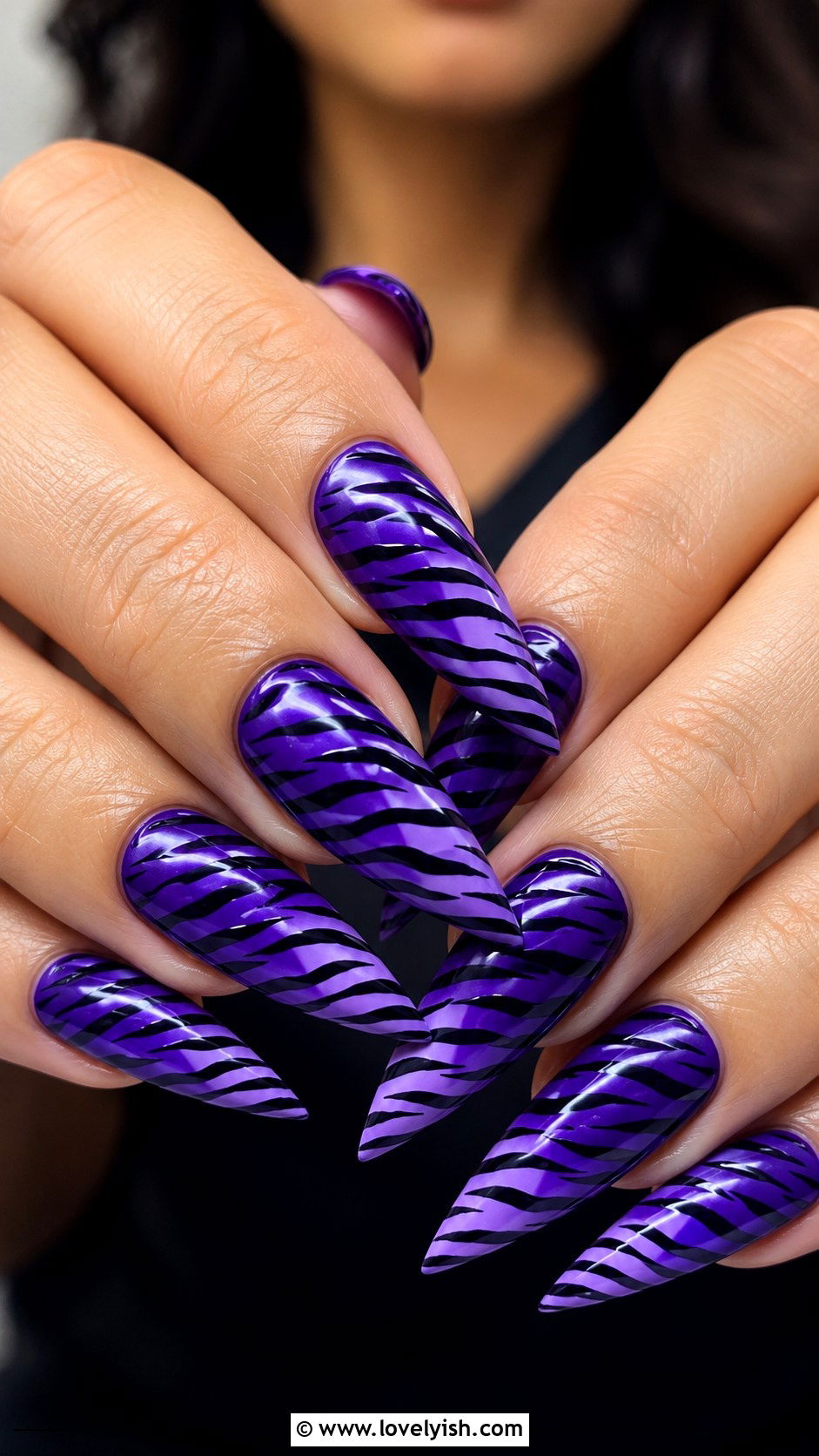 Purple Zebra Print Nails - 50 zebra print nails - 50 zebra print nails