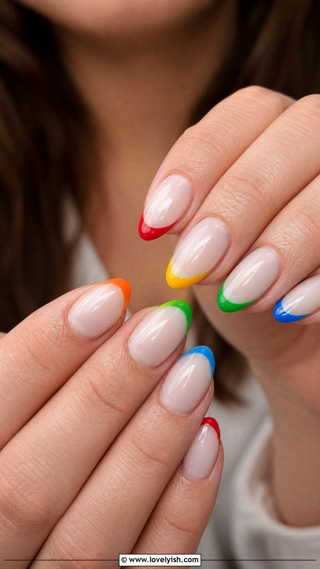 Rainbow French Tip Nails - 35 nail art for beginners - 35 nail art for beginners