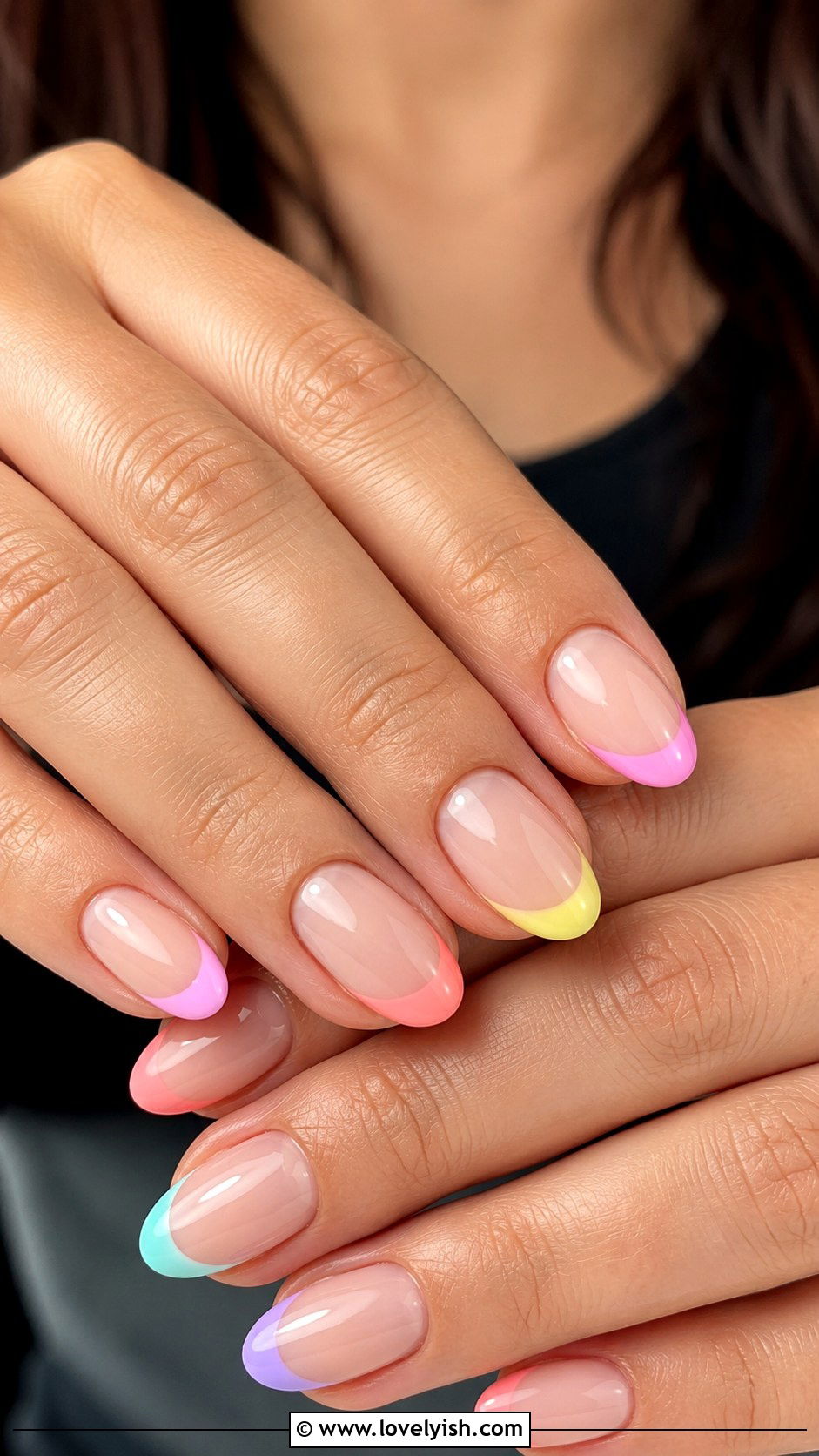 Rainbow French Tip Nails - 25 french tip nail design ideas - 25 french tip nail design ideas