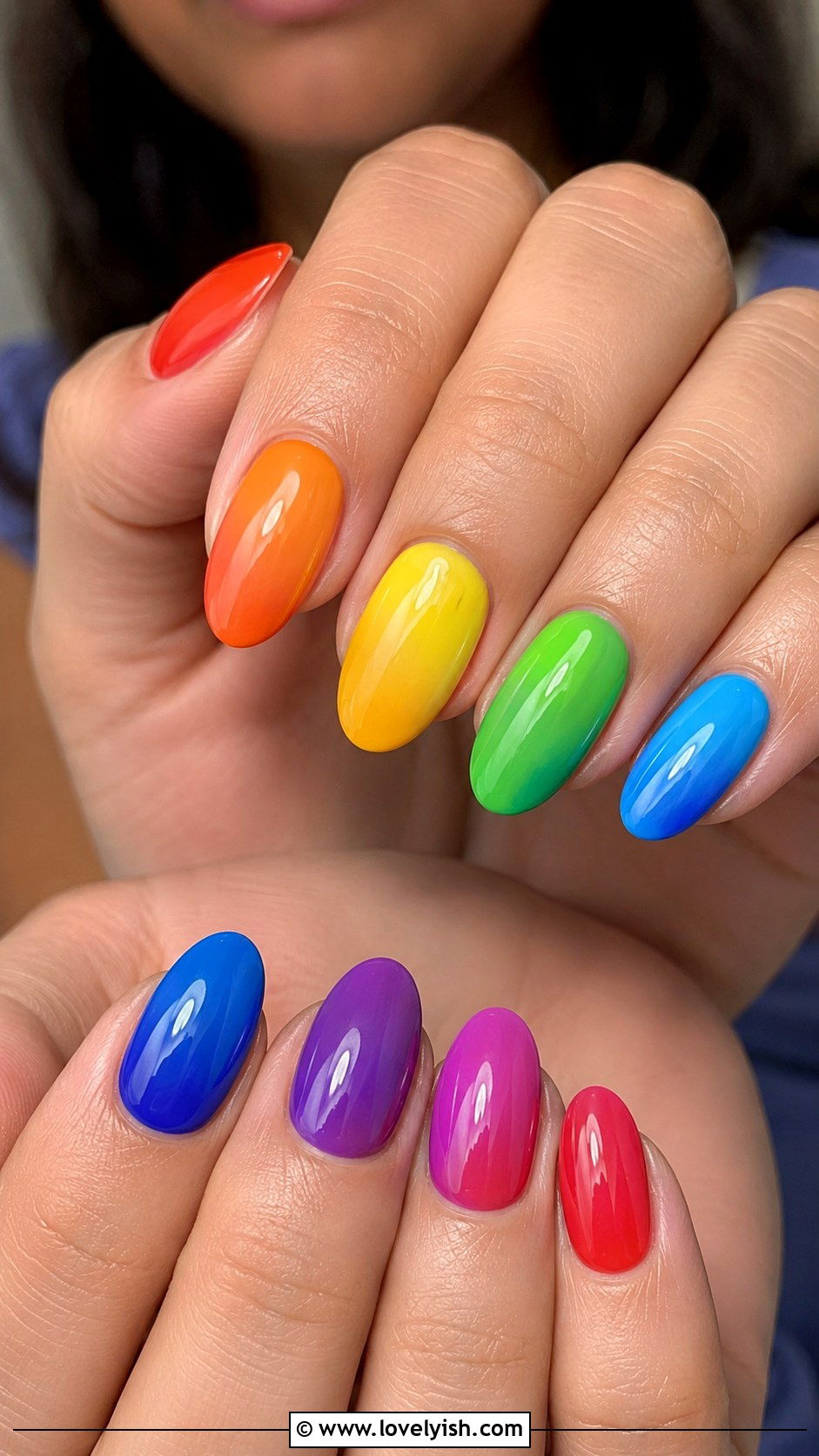 Rainbow Gradient Nails - 50 vacation nails - 50 vacation nails
