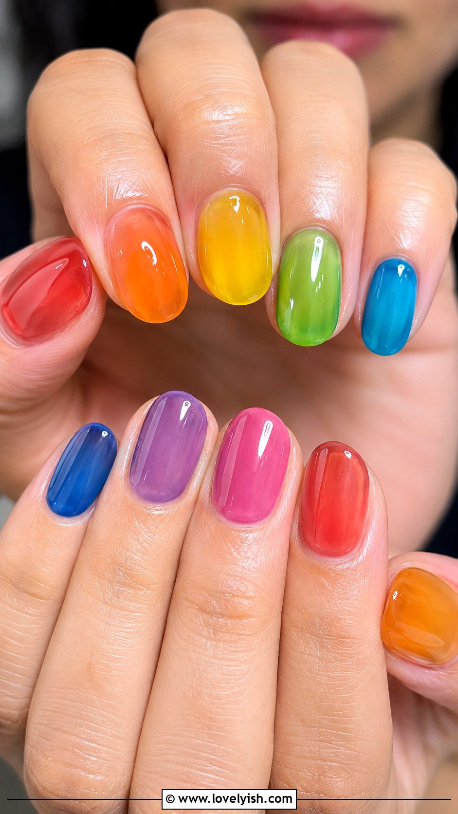 Rainbow Jelly Nails - 50 jelly nails - 50 jelly nails