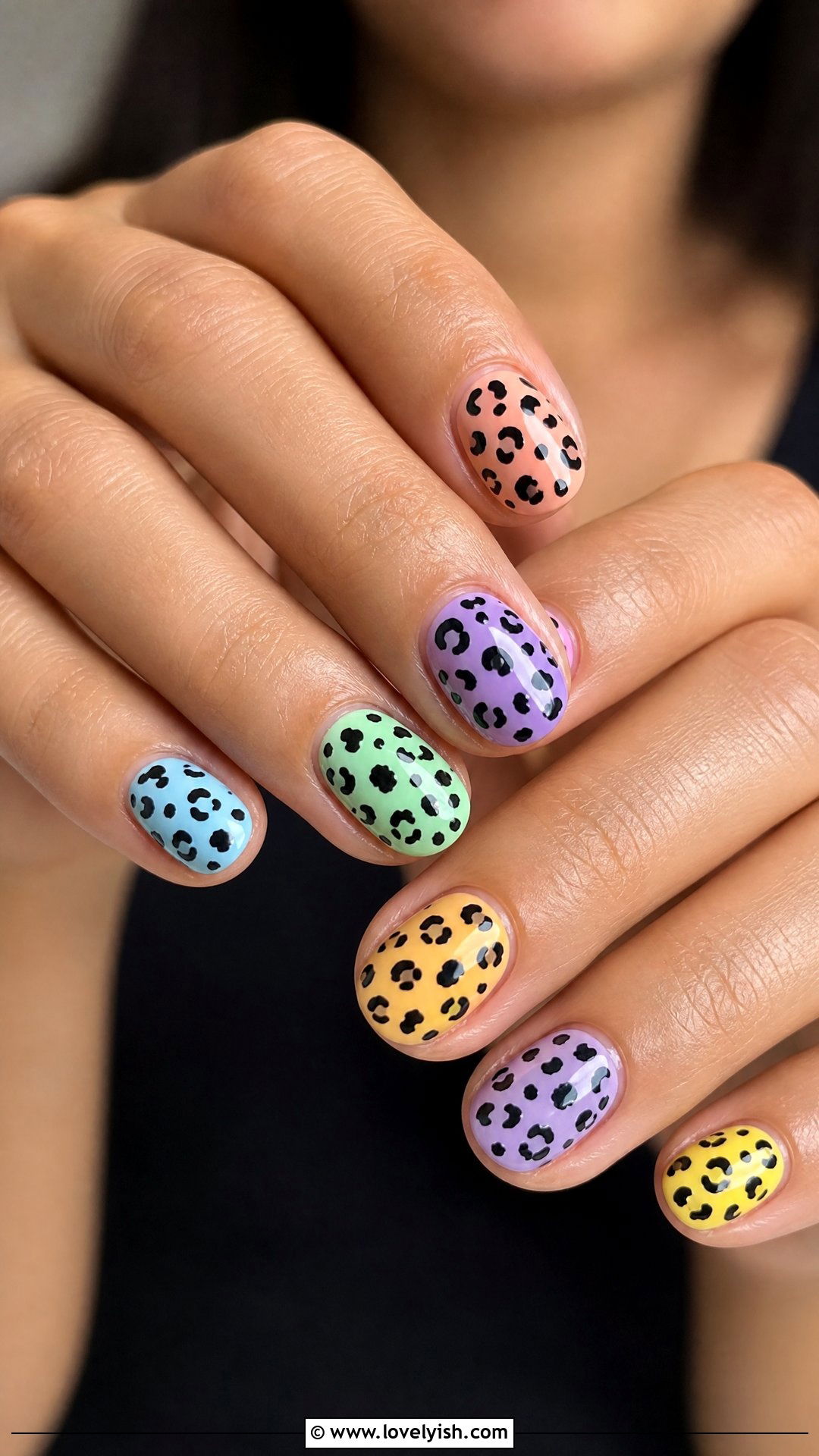 Rainbow Leopard Print Nails - 50 leopard print nails - 50 leopard print nails