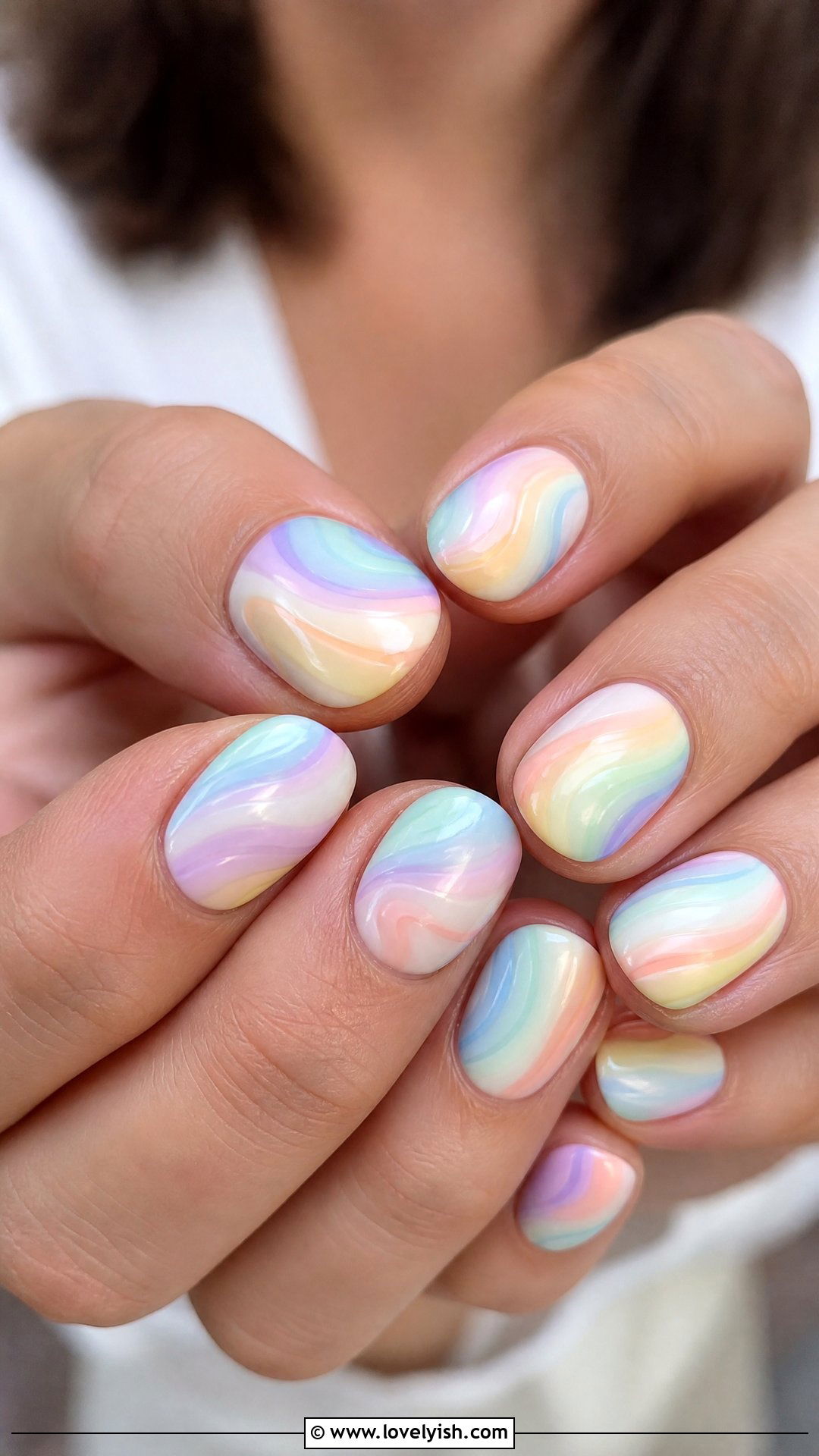 Rainbow Pastel Swirl Nails - 50 swirl nails - 50 swirl nails