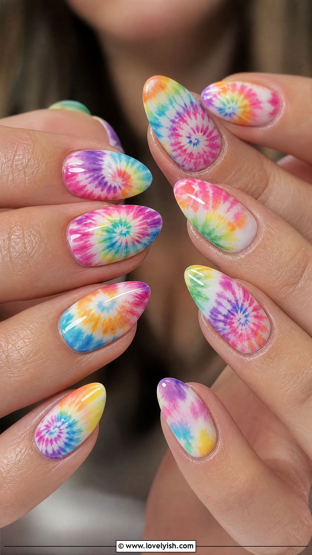 Rainbow Tie Dye Festival Nails - 50 concert nails - 50 concert nails