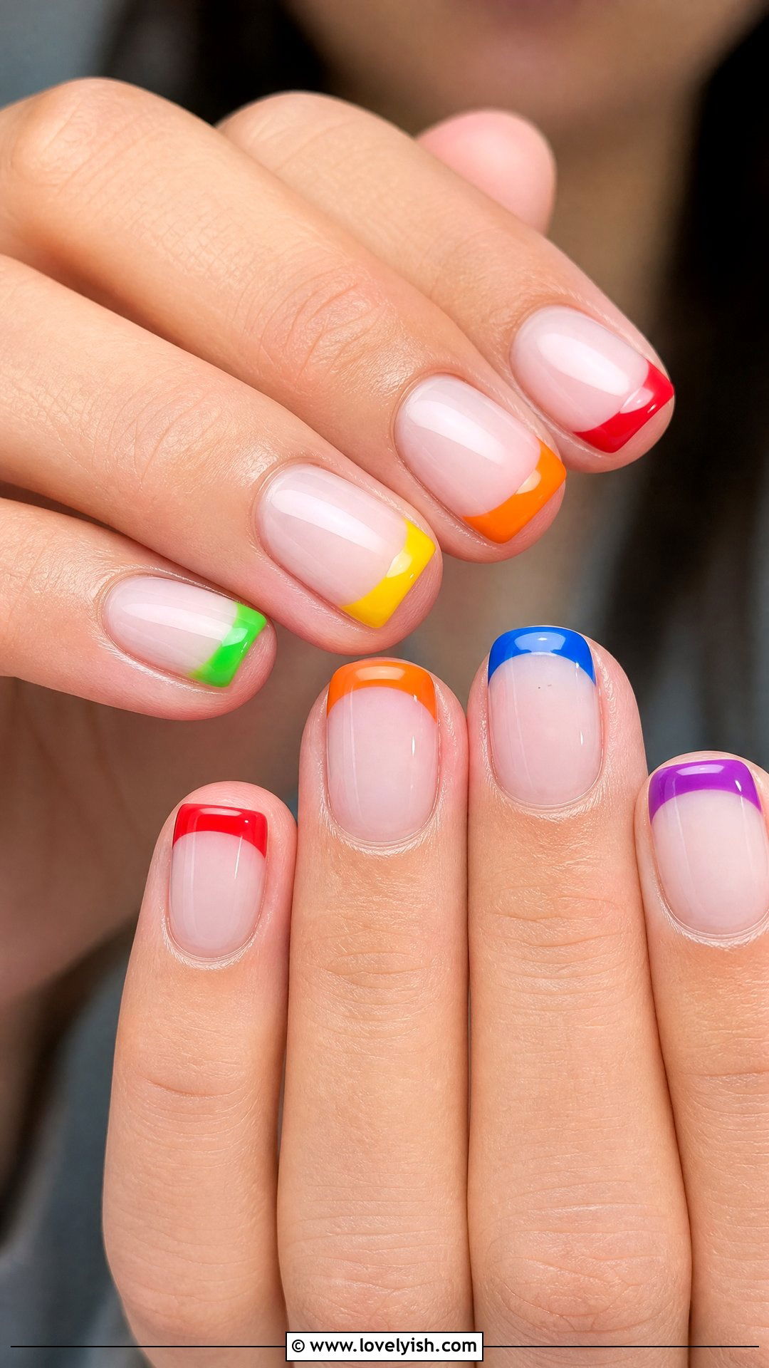 Rainbow Tip Nails - 30 nail designs for teens - 30 nail designs for teens