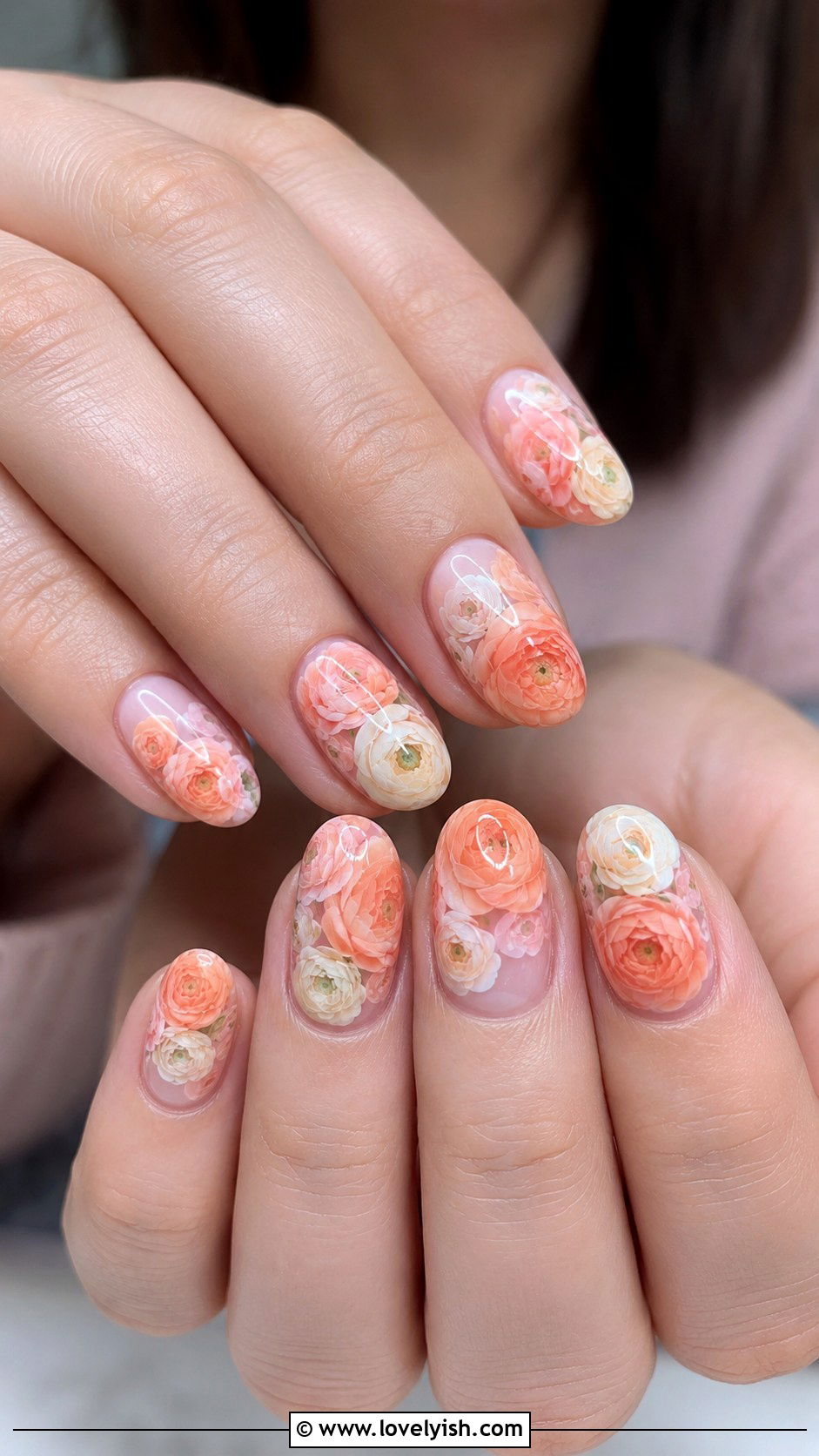 Ranunculus Nails - 38 flower nail art ideas - 38 flower nail art ideas
