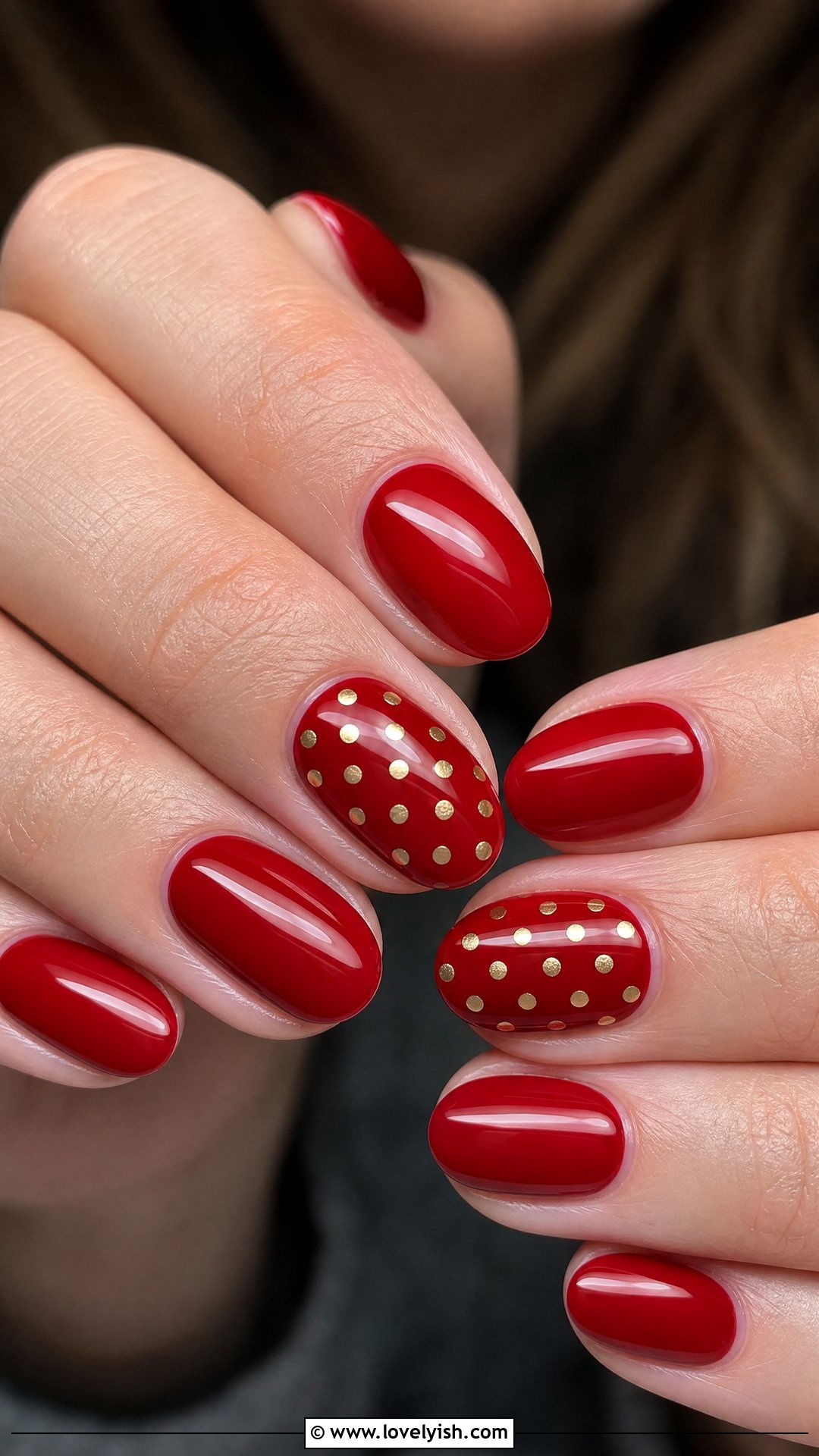 Red And Gold Polka Dot Nails - 50 red and gold nail design ideas - 50 red and gold nail design ideas
