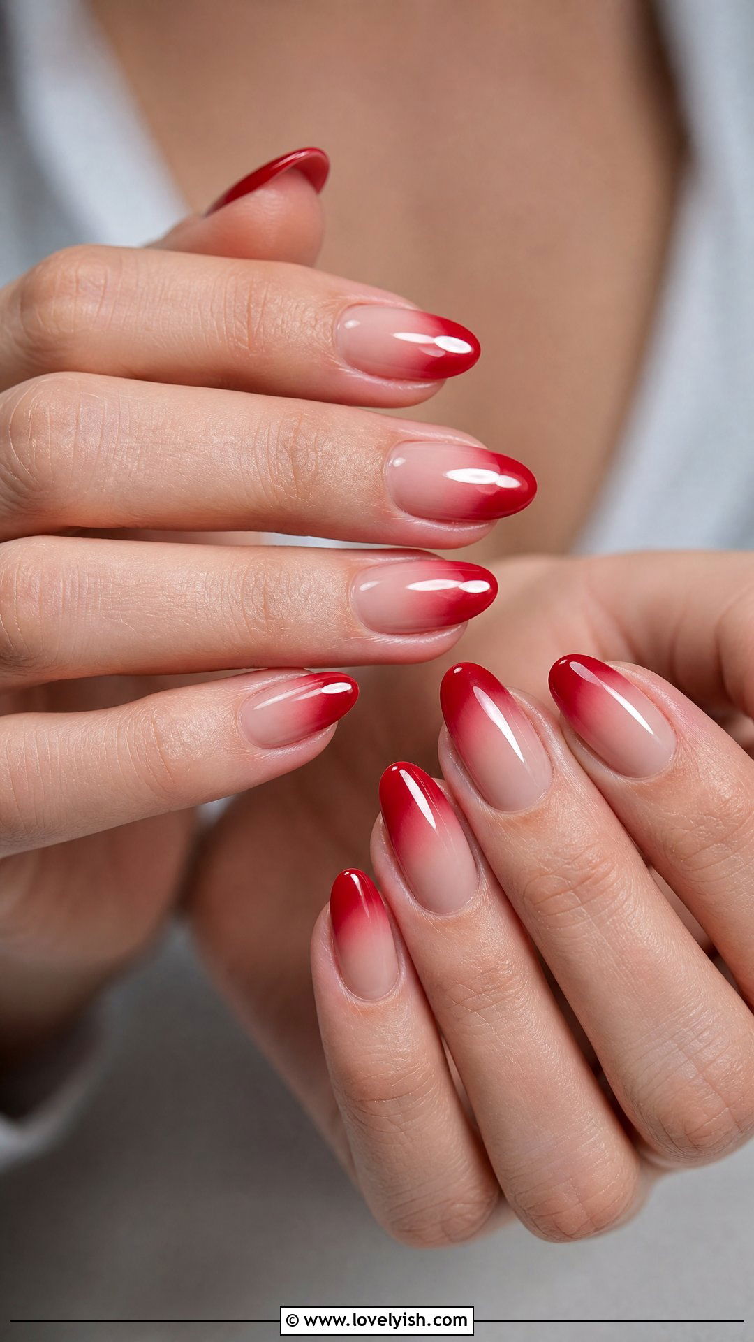Red French Ombre Nails - 50 french ombre nails - 50 french ombre nails