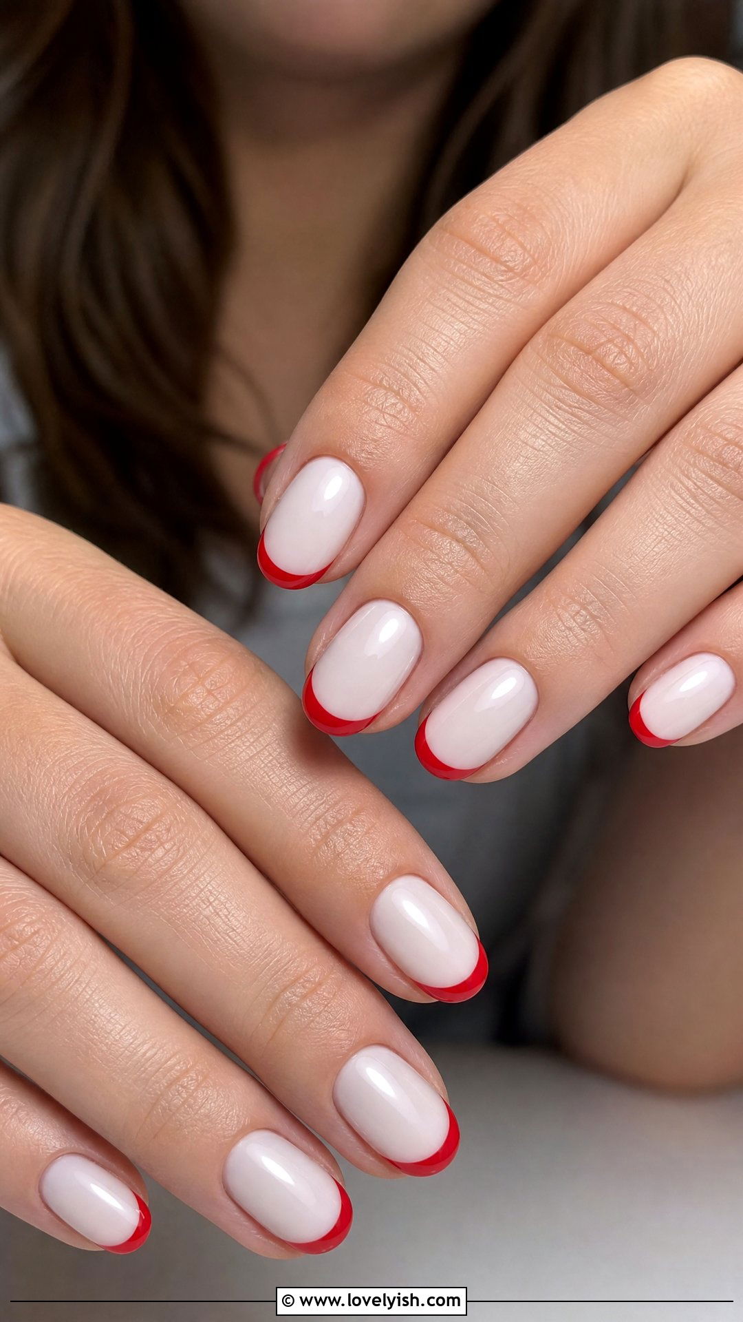 Red French Tip Nails - 50 red nails - 50 red nails