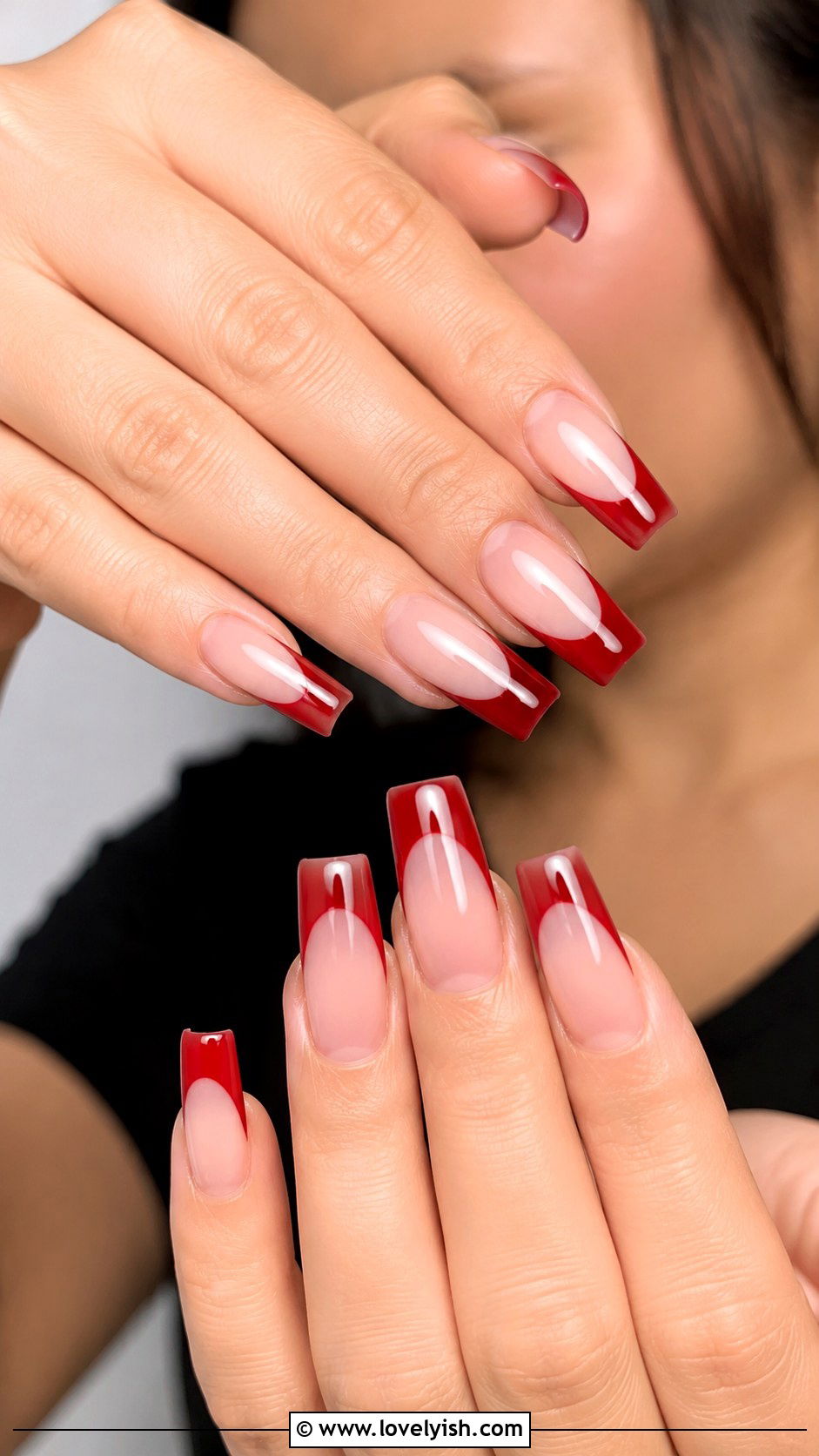 Red French Tip Nails - 25 french manicure ideas - 25 french manicure ideas