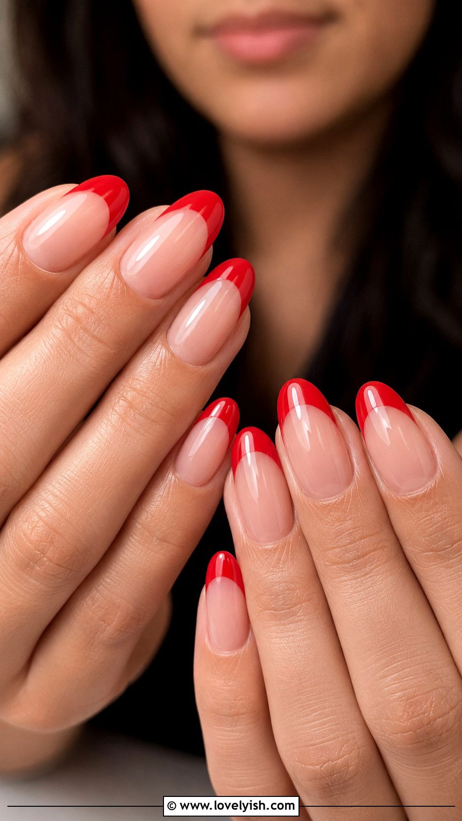 Red French Tip Nails - 45 nail tips - 45 nail tips