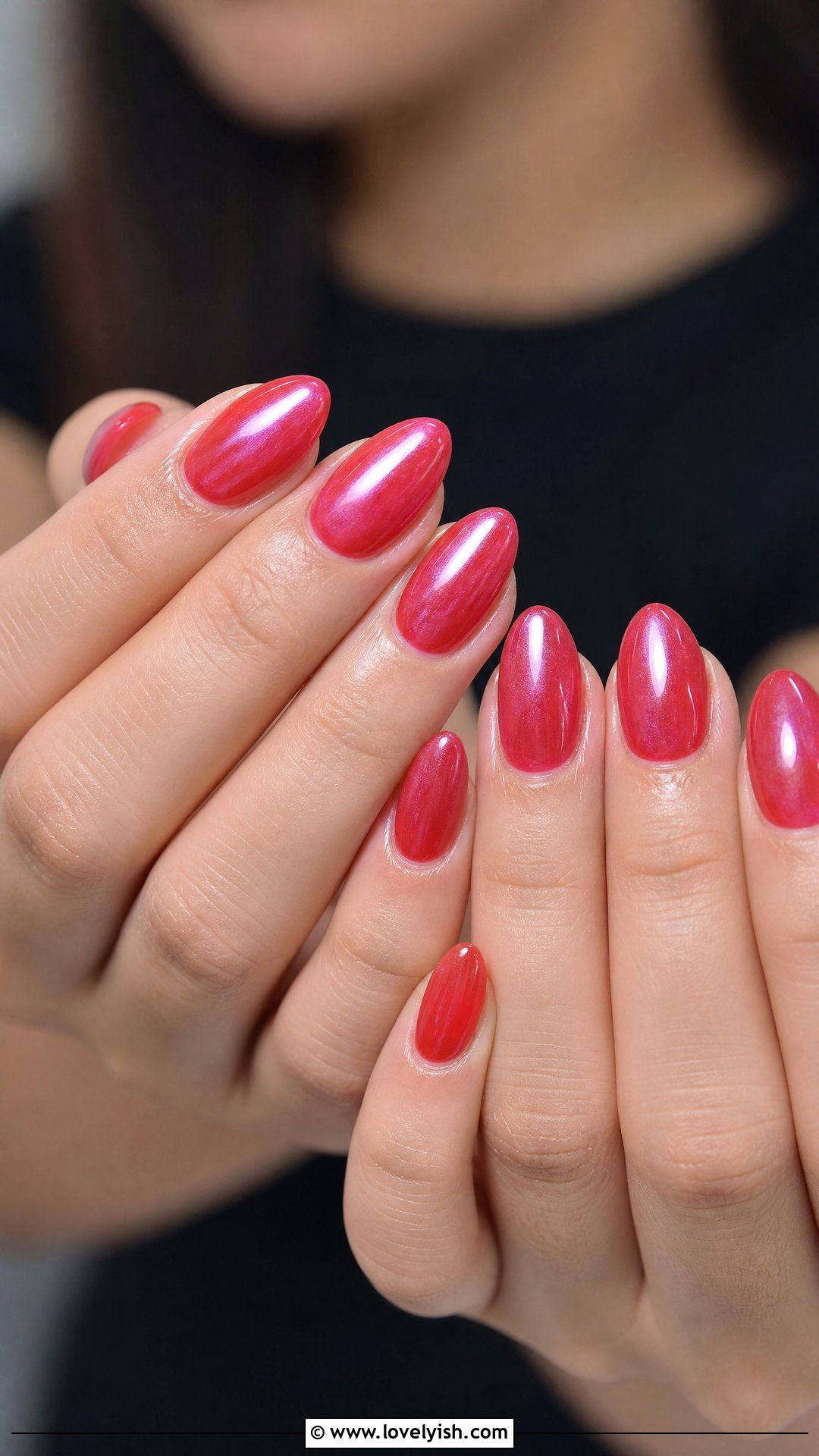 Red Glazed Donut Nails - 50 red nails - 50 red nails