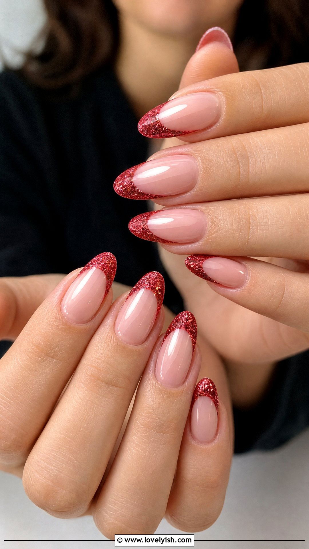 Red Glitter Tip Nails - 25 4th of july nail art ideas - 25 4th of july nail art ideas