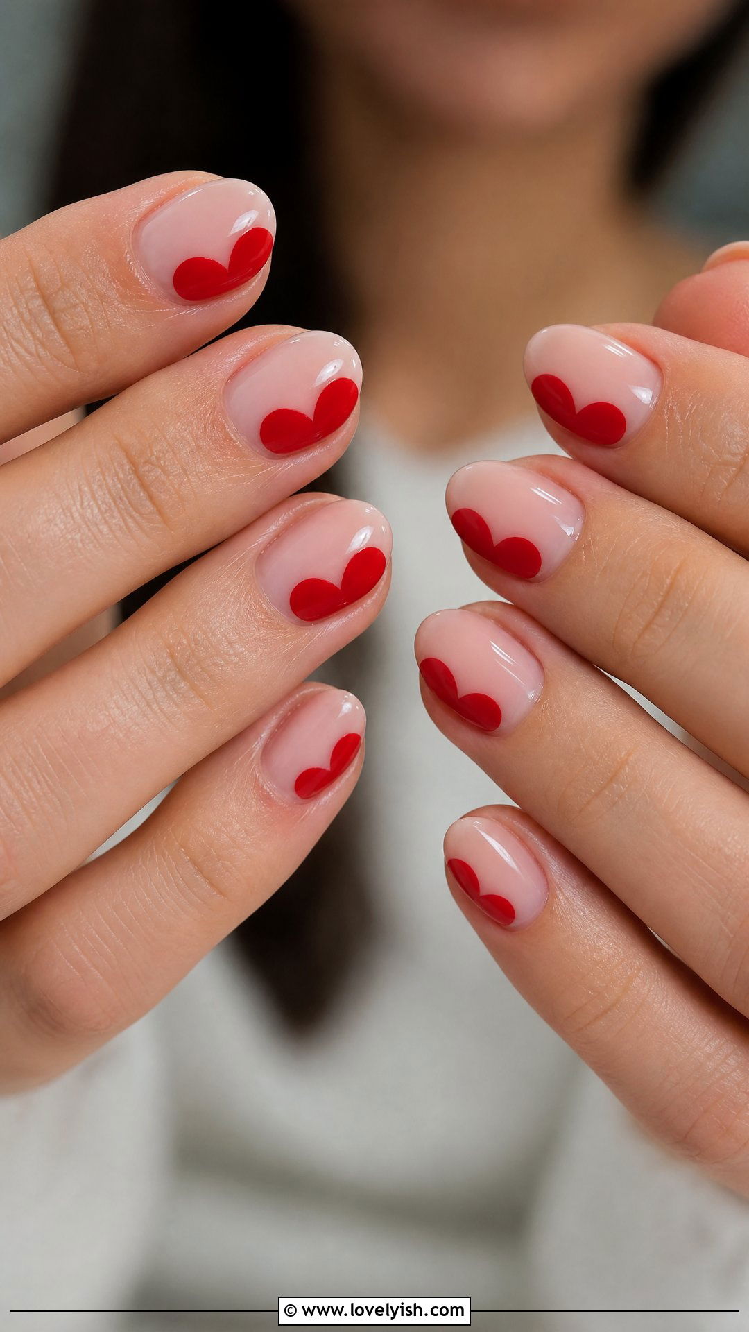 Red Heart Tip Nails - 50 red nails - 50 red nails