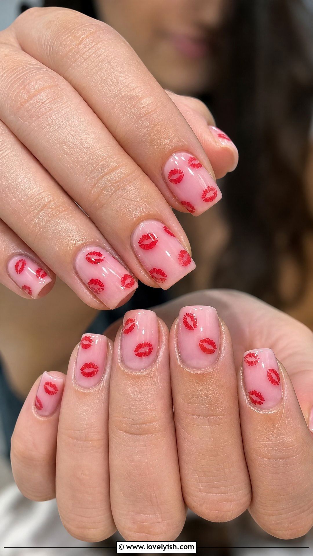 Red Lip Print Nails - 50 red nails - 50 red nails