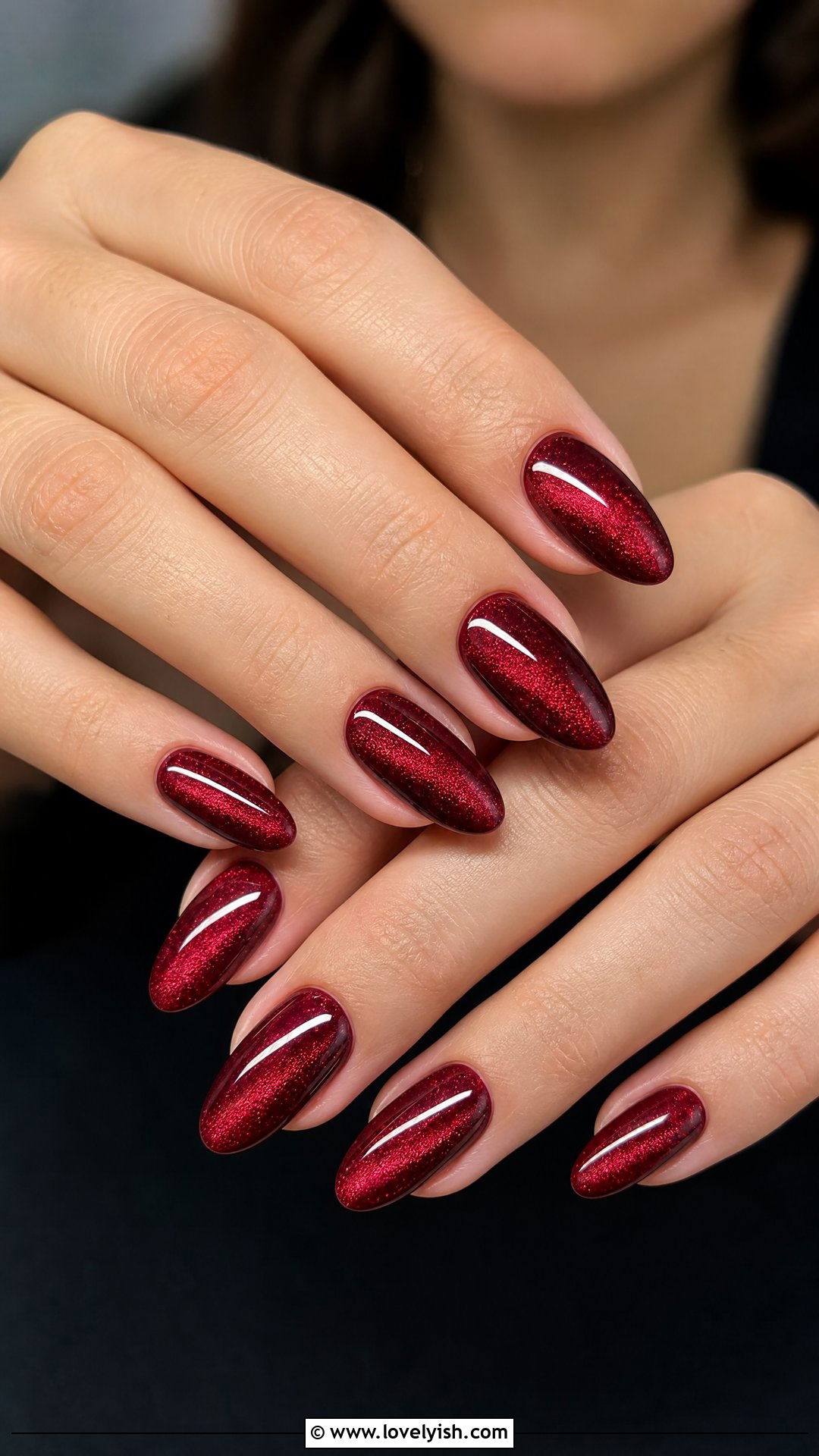 Red Magnetic Velvet Gel Nails - 50 gel manicure - 50 gel manicure