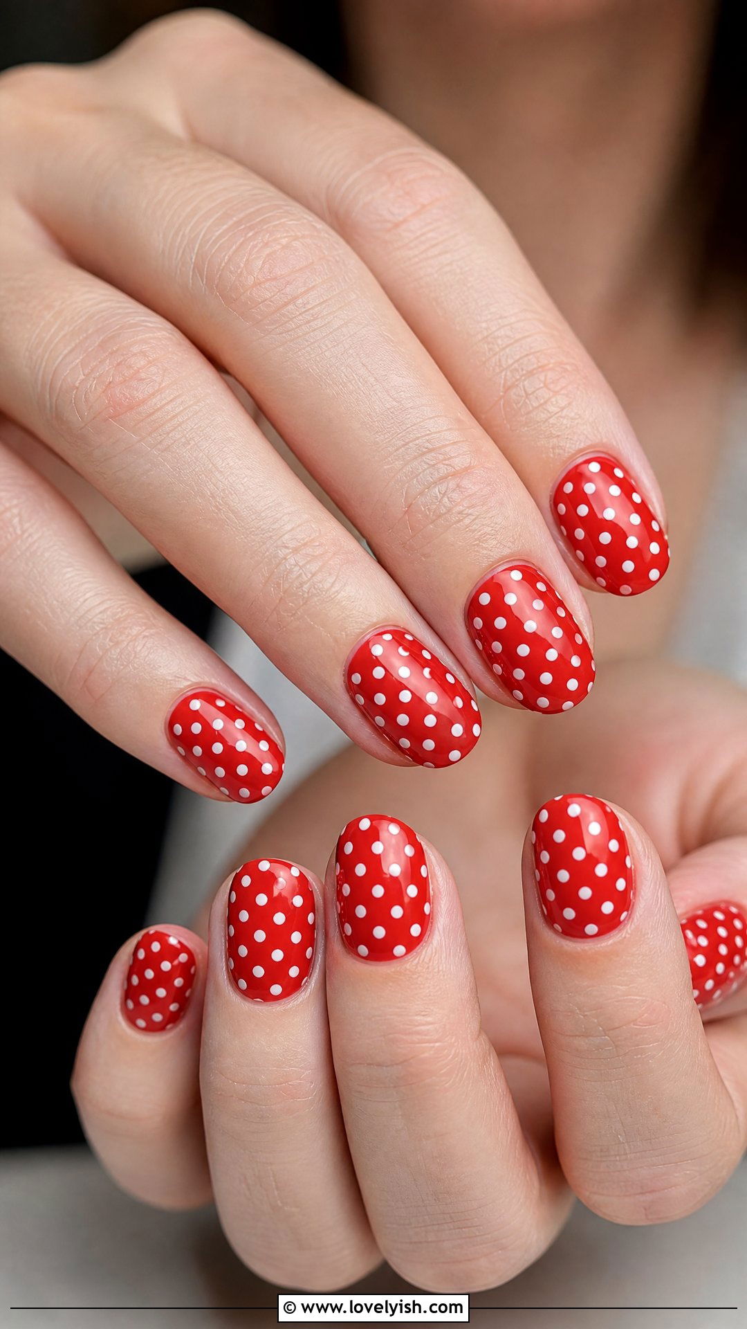 Red Polka Dot Nails - 50 red nails - 50 red nails