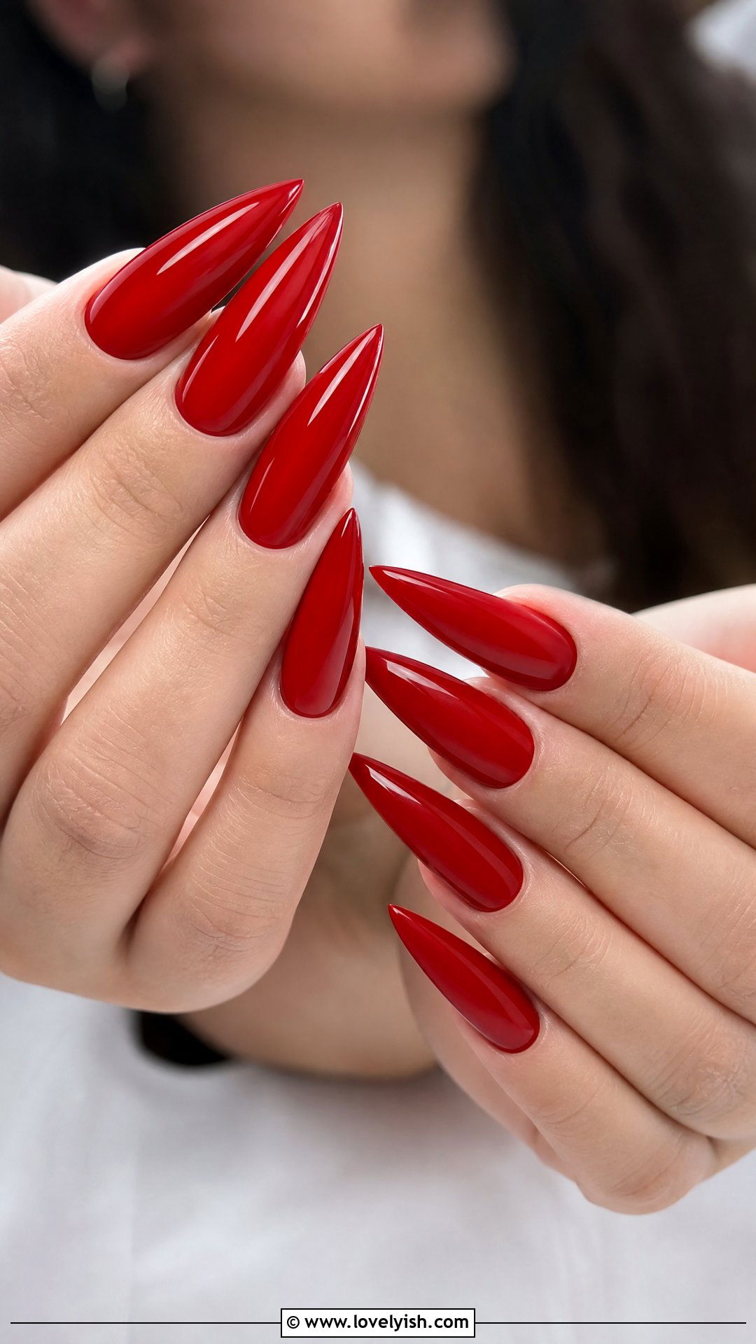 Red Polygel Stiletto Nails - 50 polygel nails - 50 polygel nails