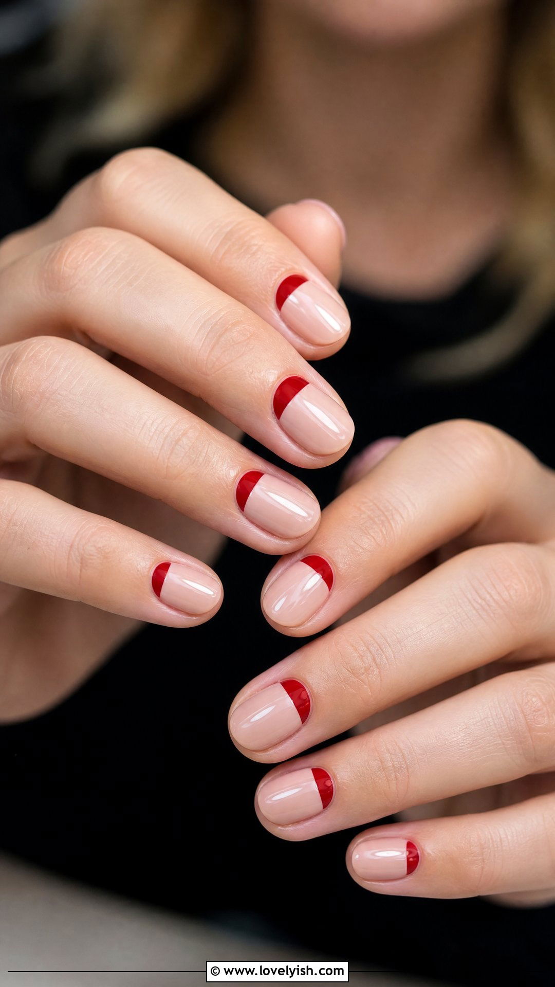 Red Reverse French Manicure - 50 red nails - 50 red nails