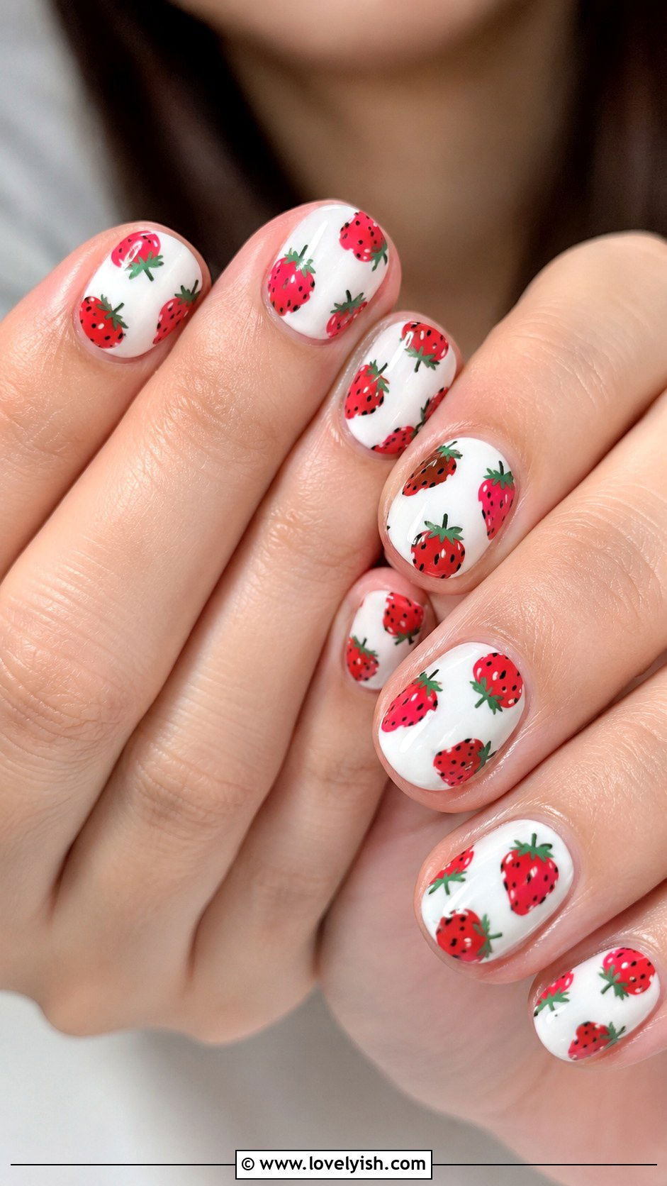Red Strawberry Nail Design - 45 cute nail designs - 45 cute nail designs