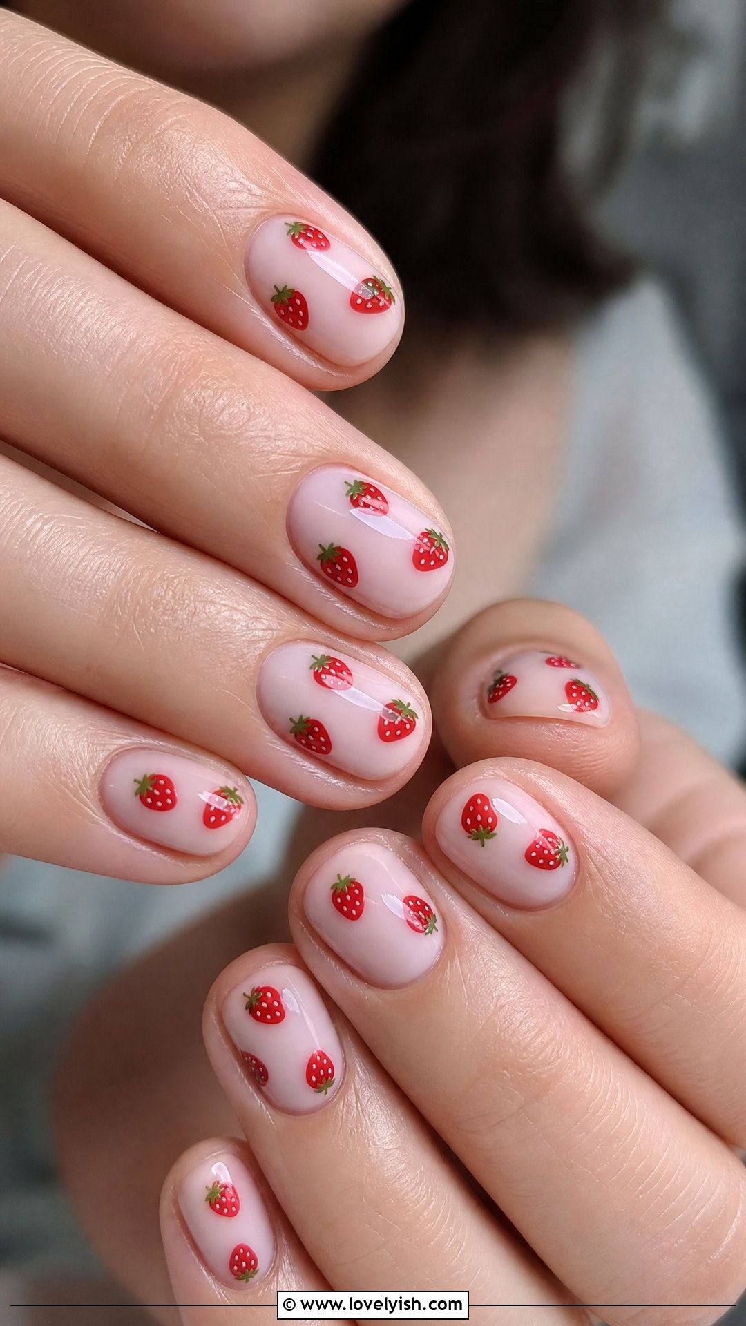 Red Strawberry Nails - 50 red nails - 50 red nails
