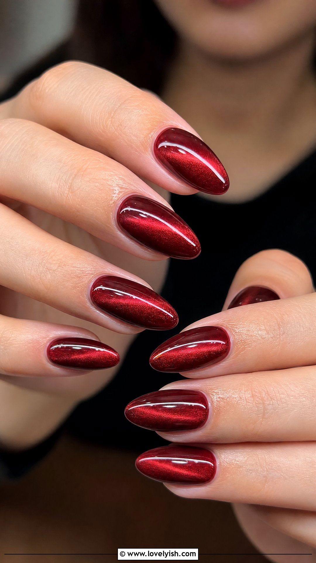 Red Velvet Cat Eye Nails - 38 cat eye nail designs - 38 cat eye nail designs