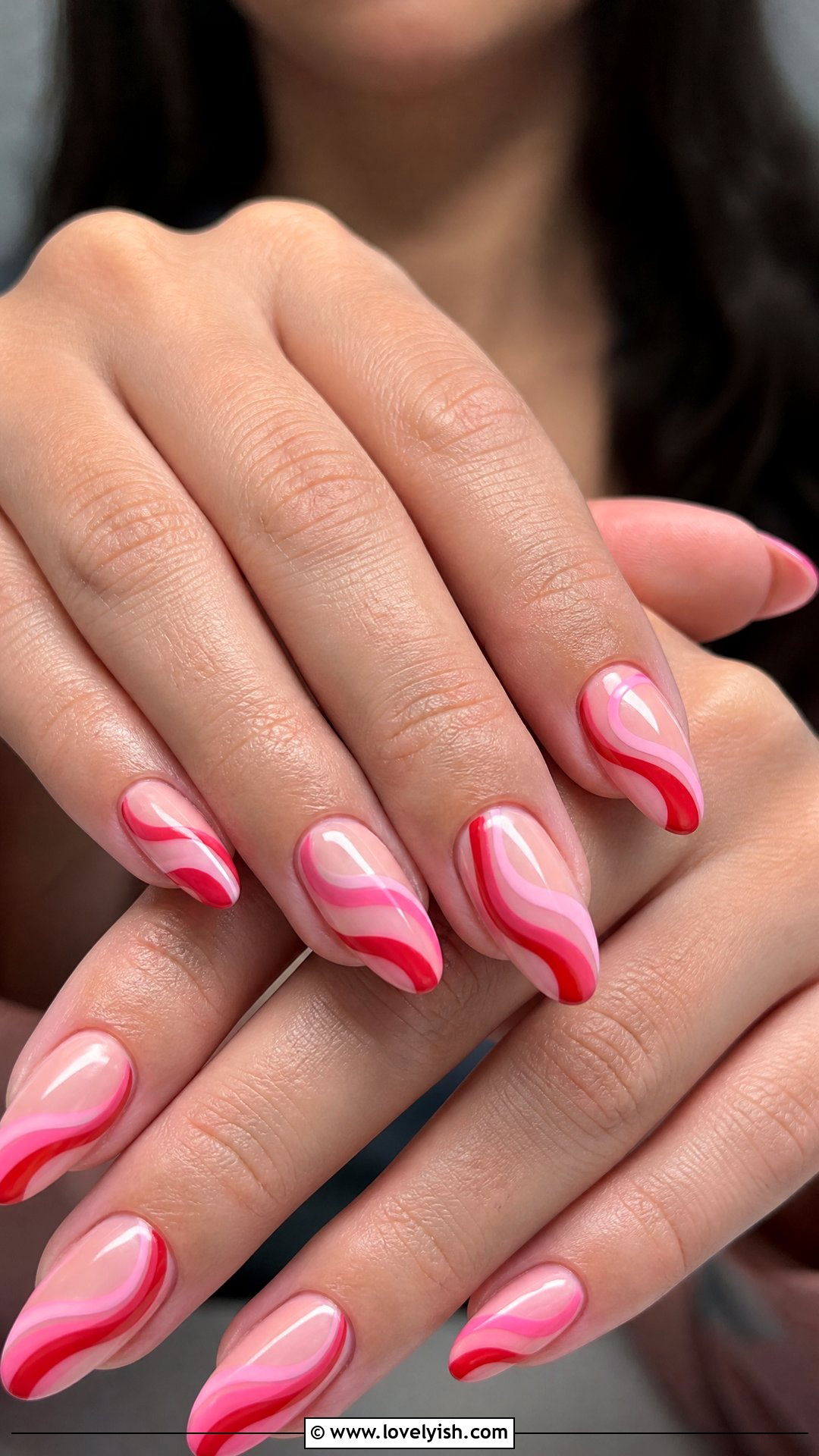 Red and Pink Swirl Nails - 50 red and pink nail designs - 50 red and pink nail designs