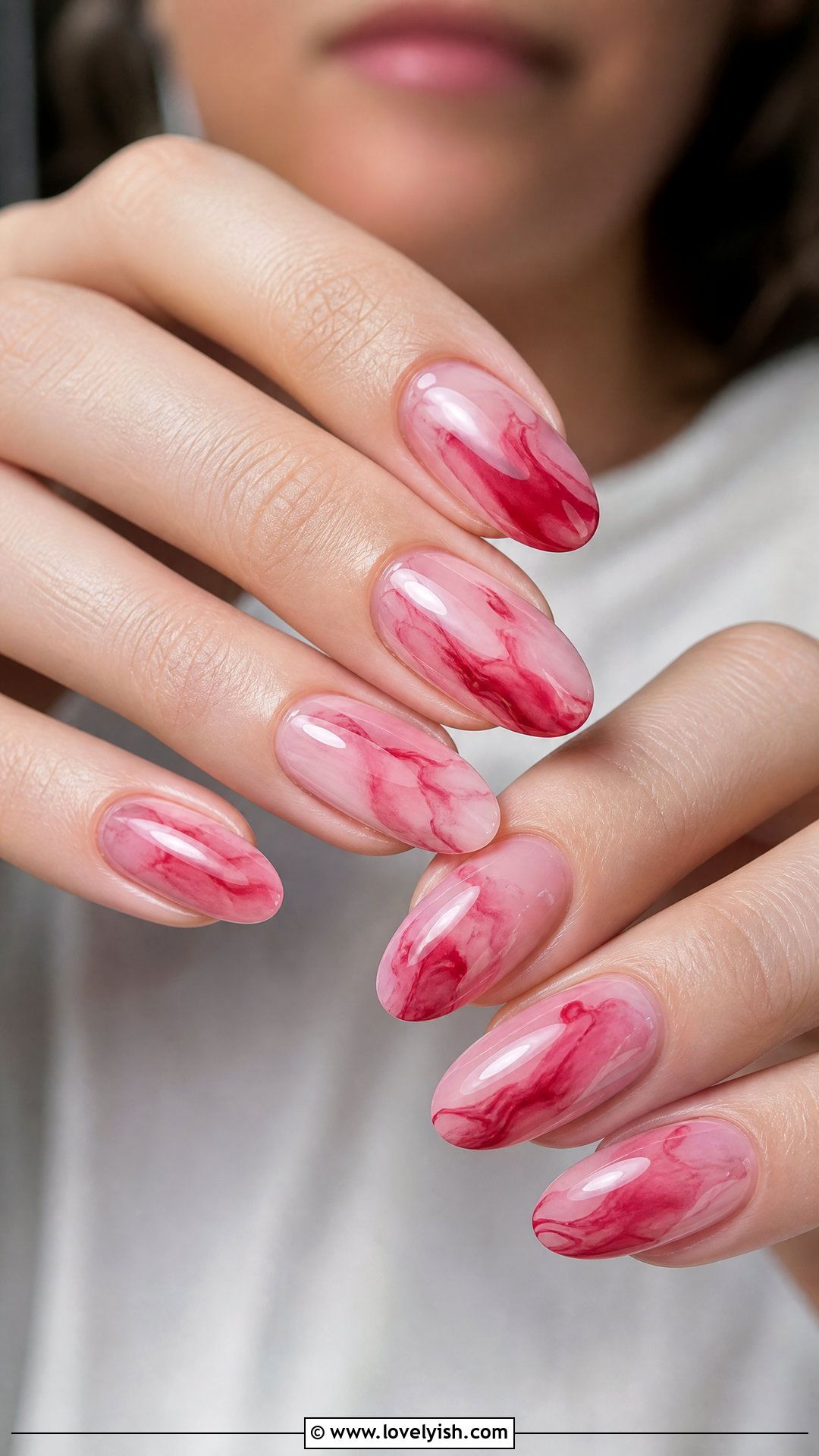 Red and Pink Watercolor Nails - 50 red and pink nail designs - 50 red and pink nail designs
