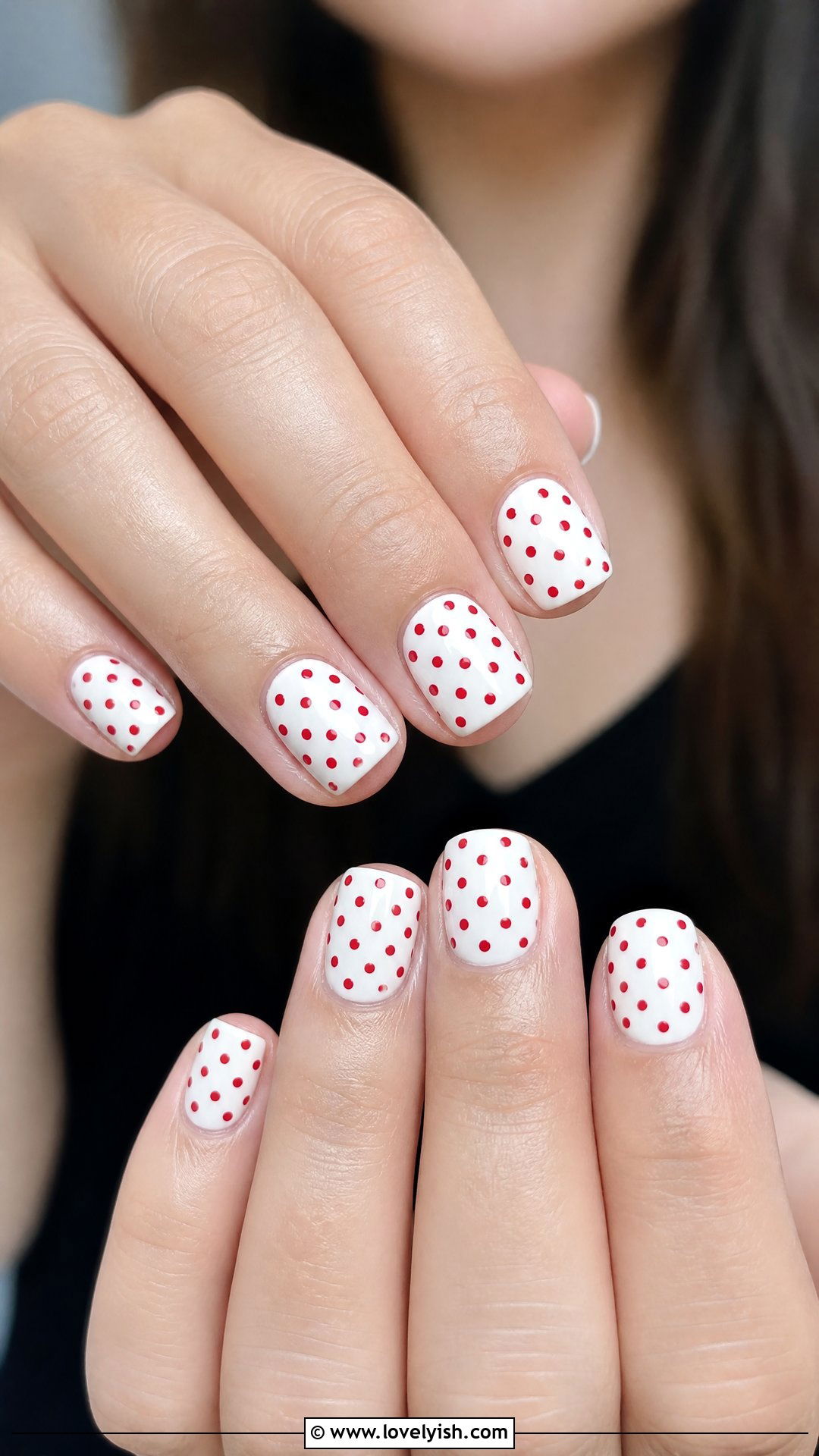 Red and White Polka Dot Nails - 50 classic nail designs - 50 classic nail designs