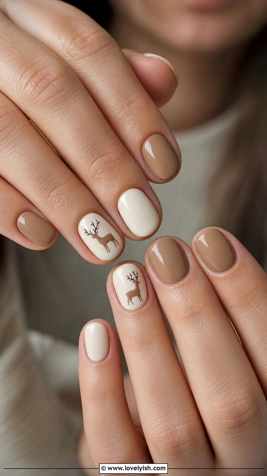 Reindeer Print Holiday Nails - 50 holiday nails - 50 holiday nails