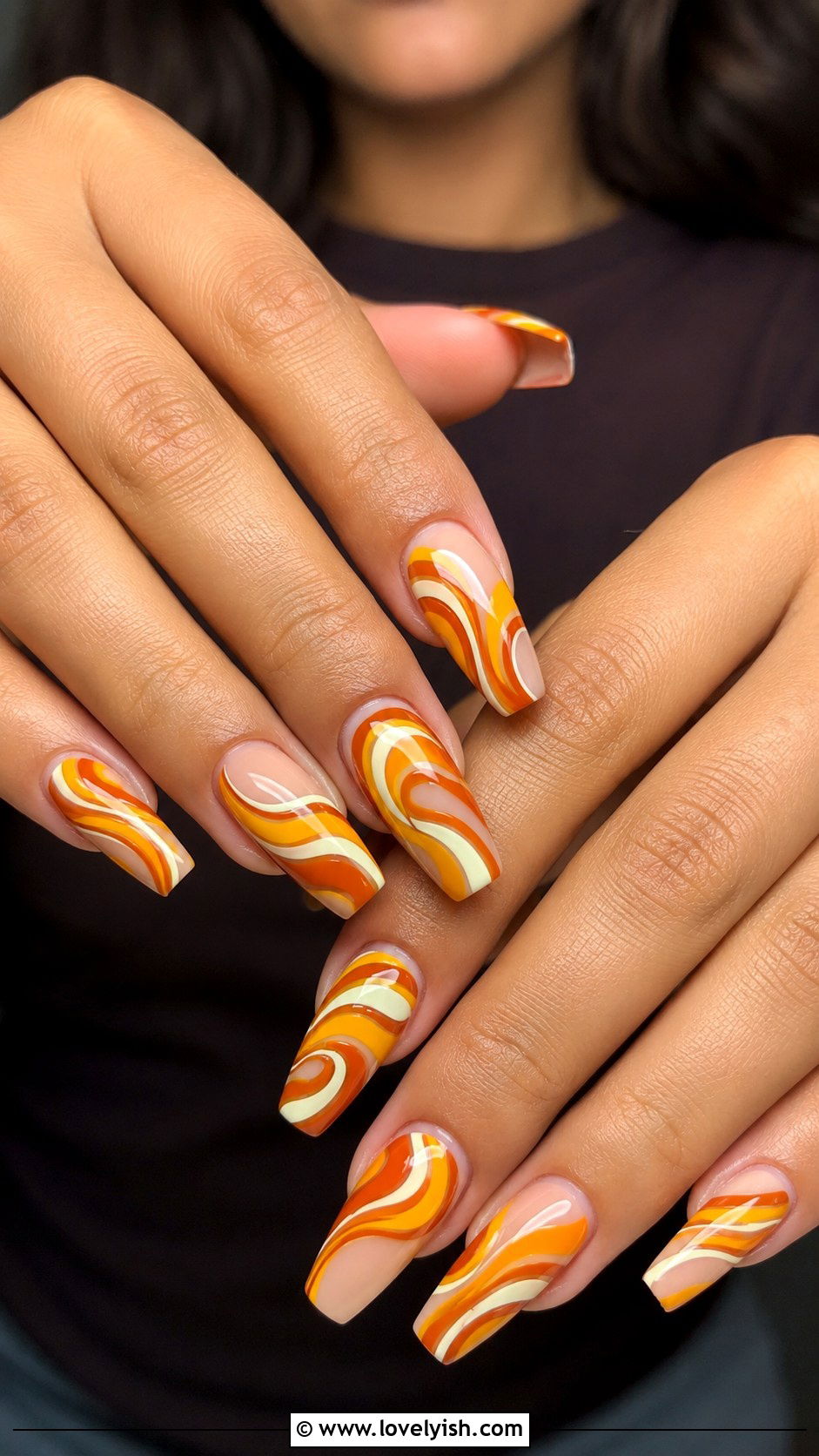 Retro 70s Swirl Nails - 50 nails - 50 nails