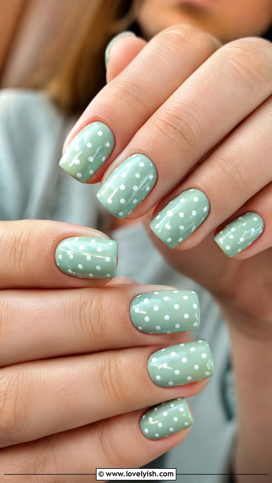 Retro Polka Dot Nails with Pastel Base - 50 tumblr nail designs - 50 tumblr nail designs