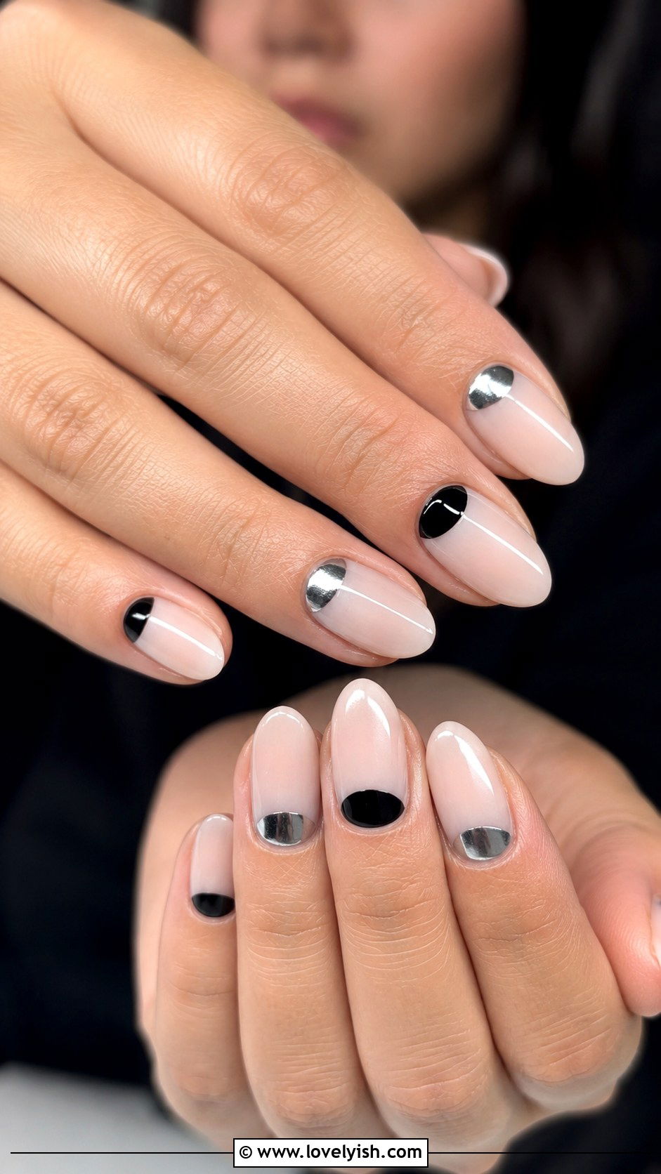 Reverse French Gel X Nails - 50 gel x nails - 50 gel x nails