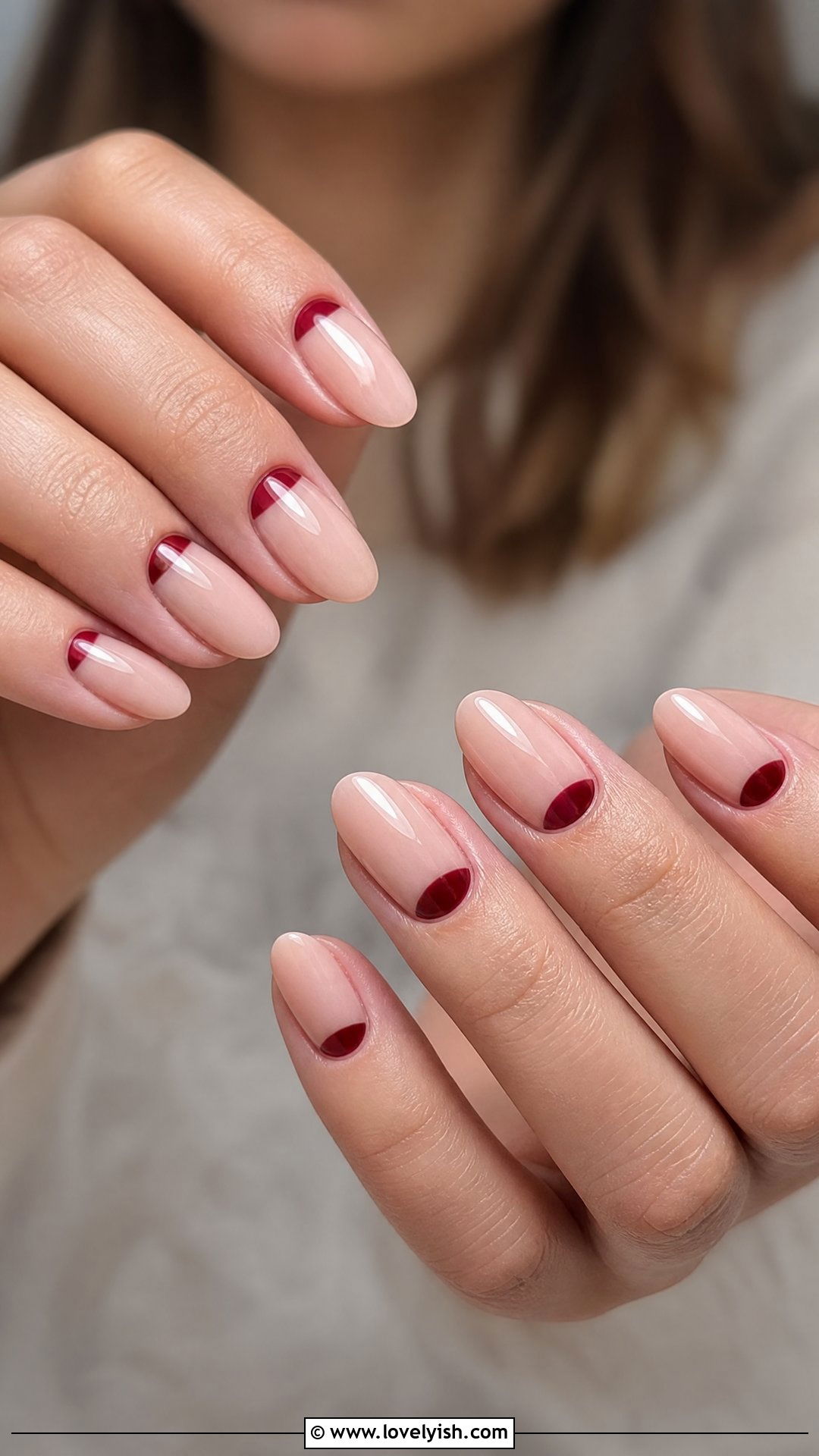 Reverse French Half Moon Nails - 41 nail design simple - 41 nail design simple