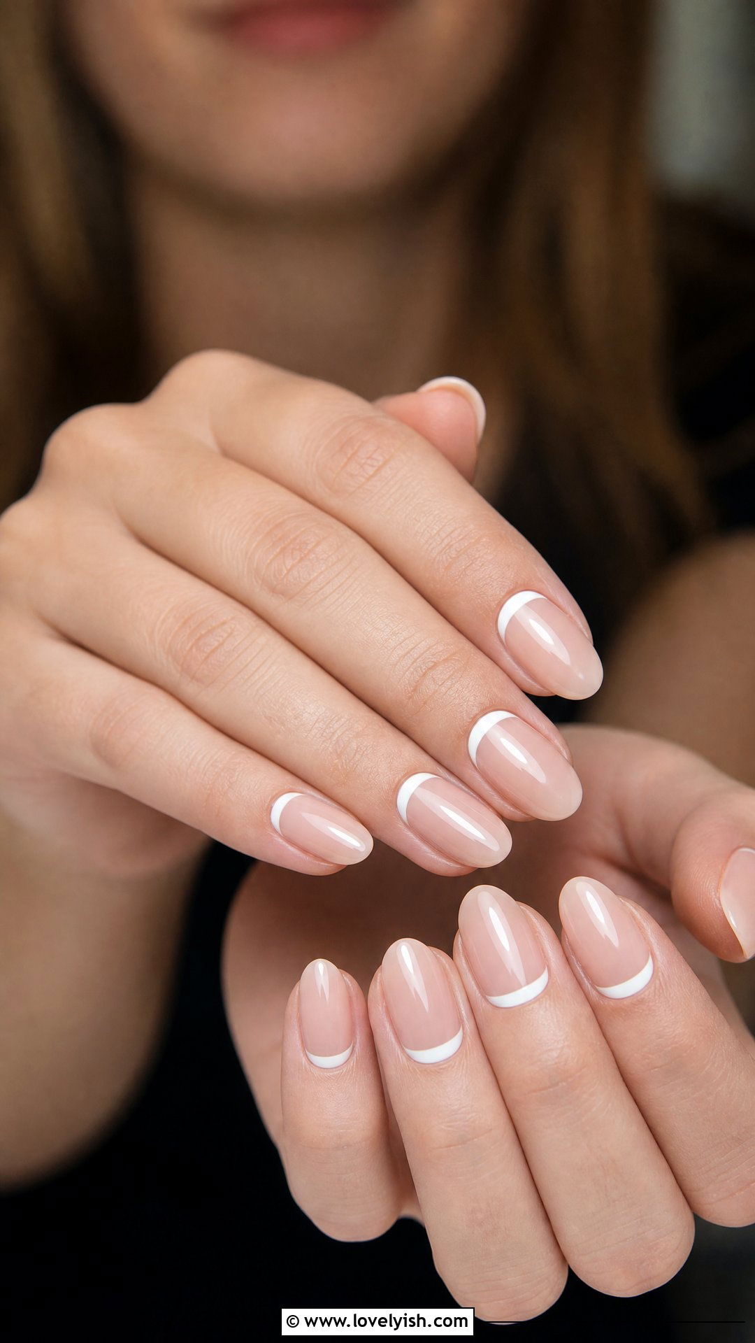Reverse French Manicure - 50 french manicure - 50 french manicure
