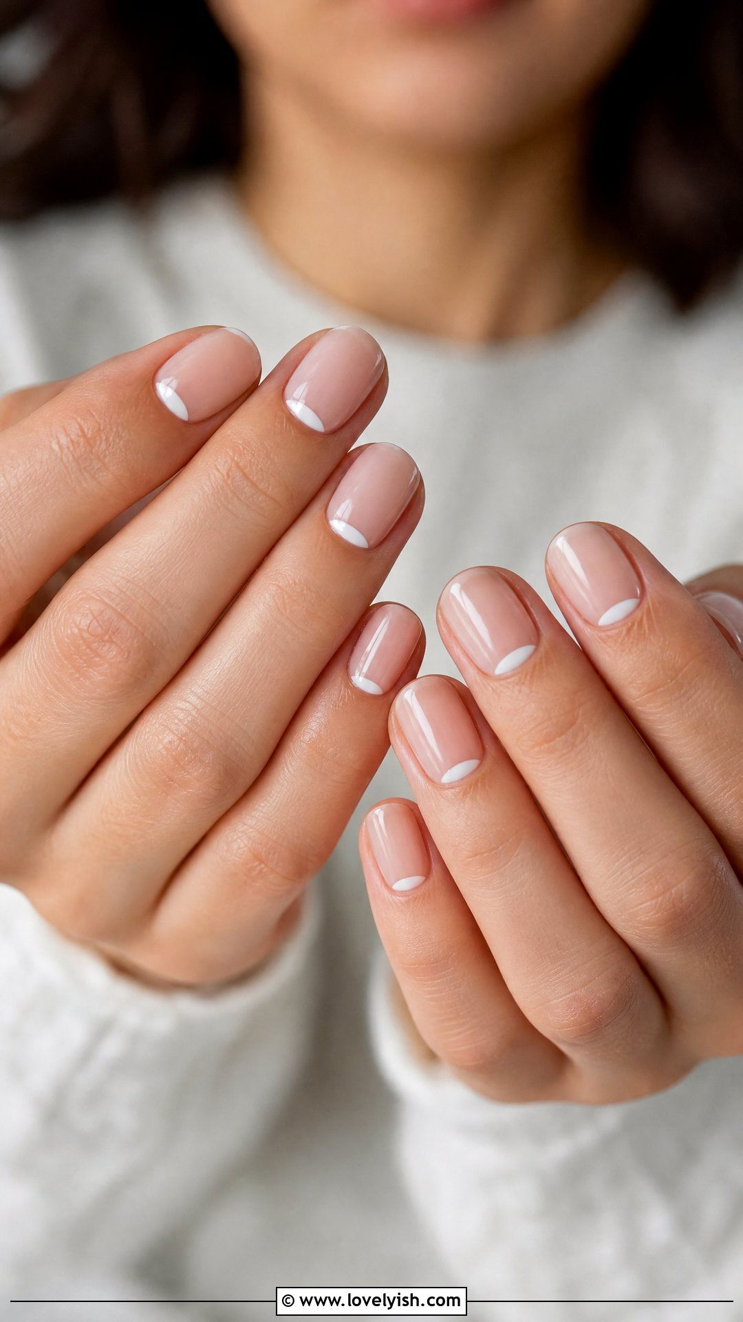 Reverse French Tip Short Nails - 50 short french tip nails - 50 short french tip nails
