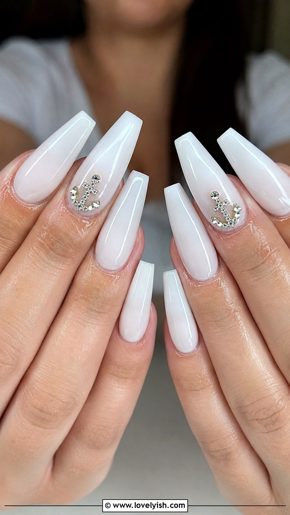 Rhinestone Anchor Accent Nails - 50 anchor nail designs - 50 anchor nail designs