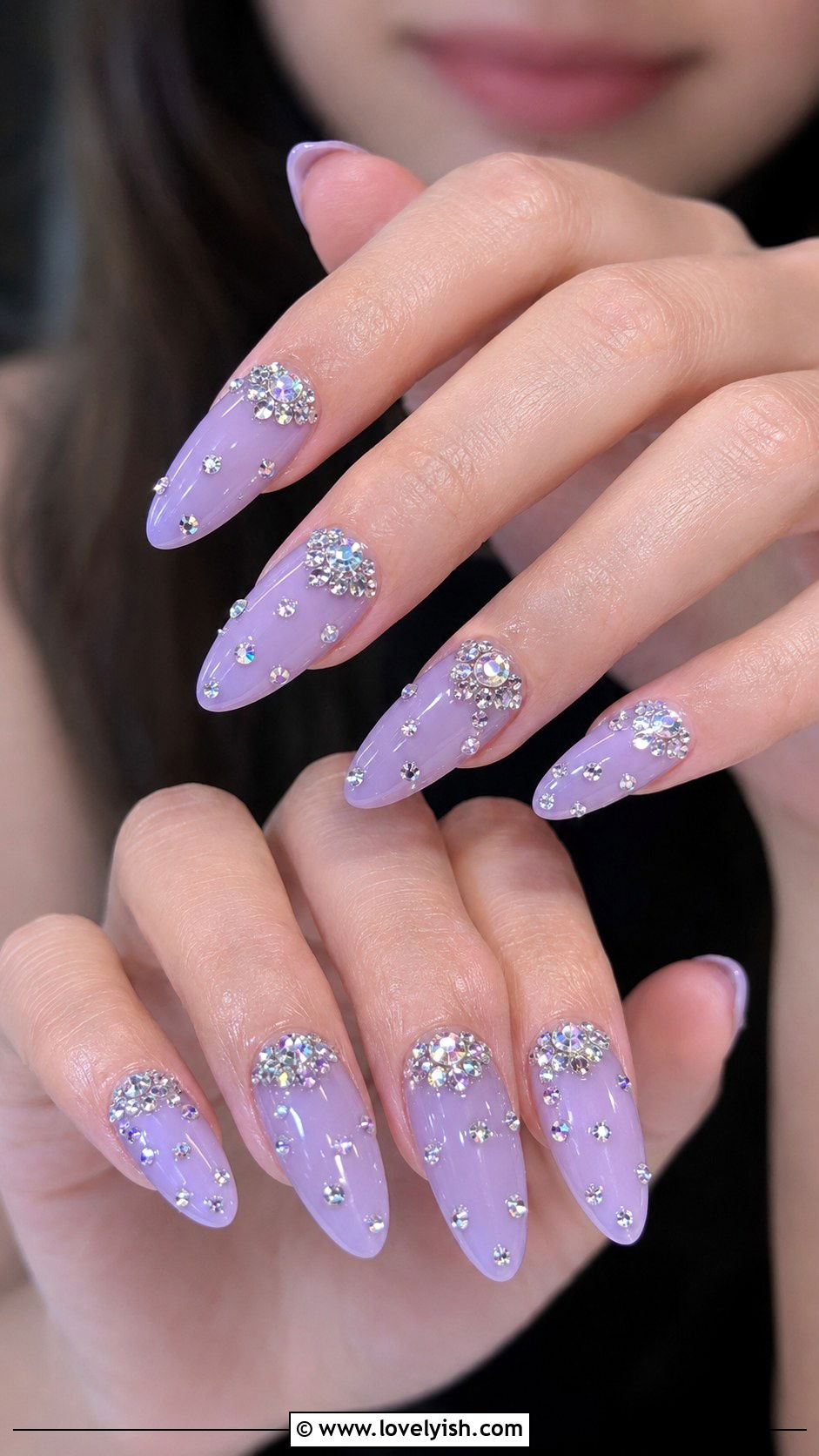 Rhinestone Bedazzled Nails - 25 y2k nail designs - 25 y2k nail designs