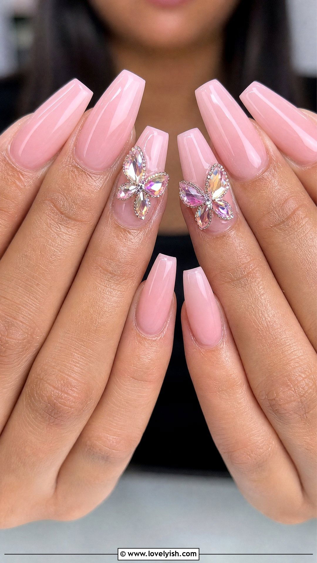 Rhinestone Butterfly Nails - 50 butterfly nails - 50 butterfly nails