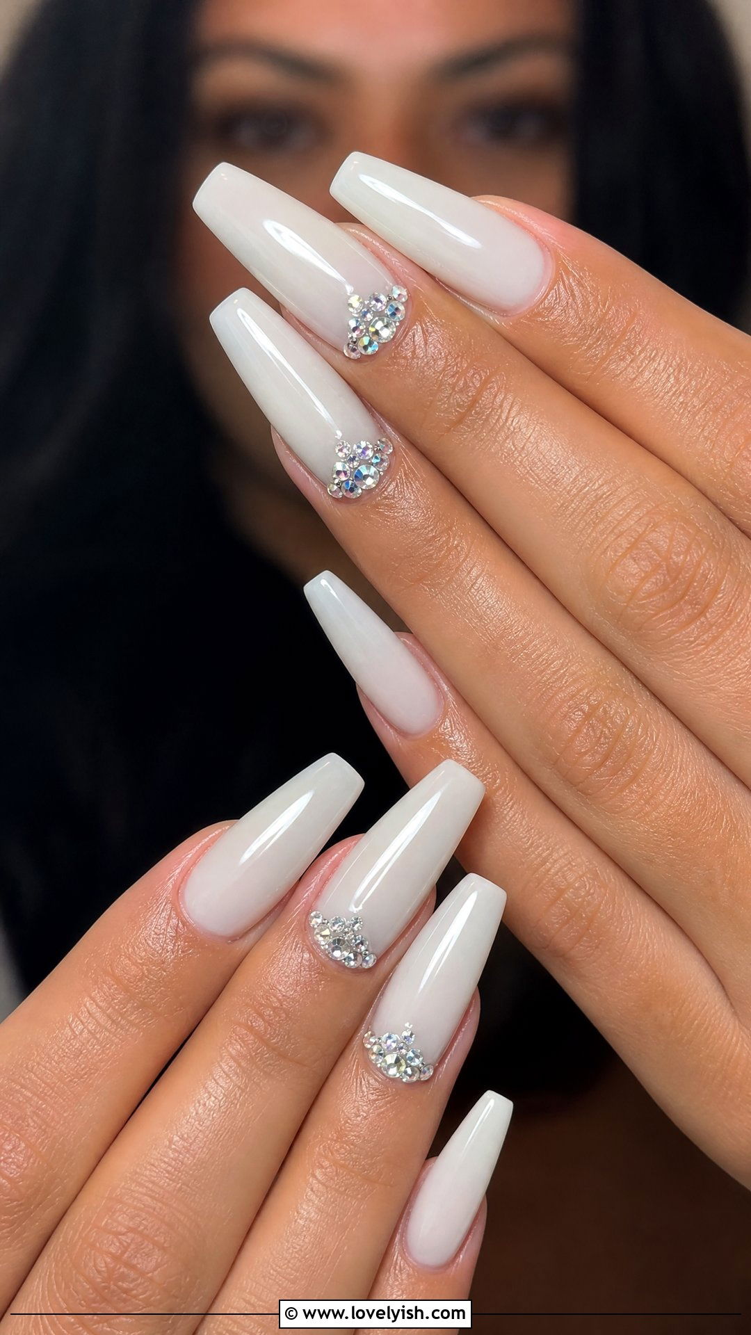 Rhinestone Cluster Builder Gel Nails - 50 builder gel nails - 50 builder gel nails