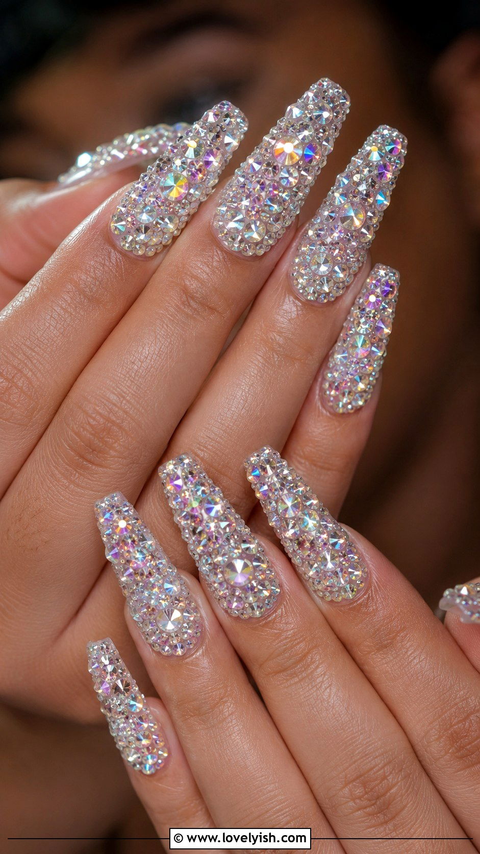 Rhinestone Encrusted Gel X Nails - 50 gel x nails - 50 gel x nails