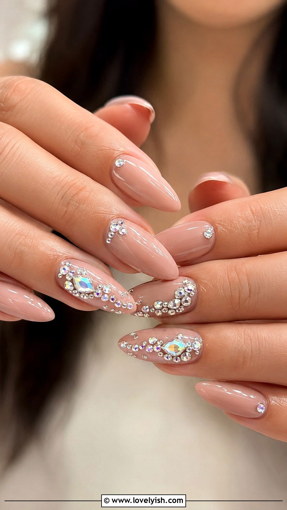 Rhinestone Encrusted Nails - 34 nail design art ideas - 34 nail design art ideas