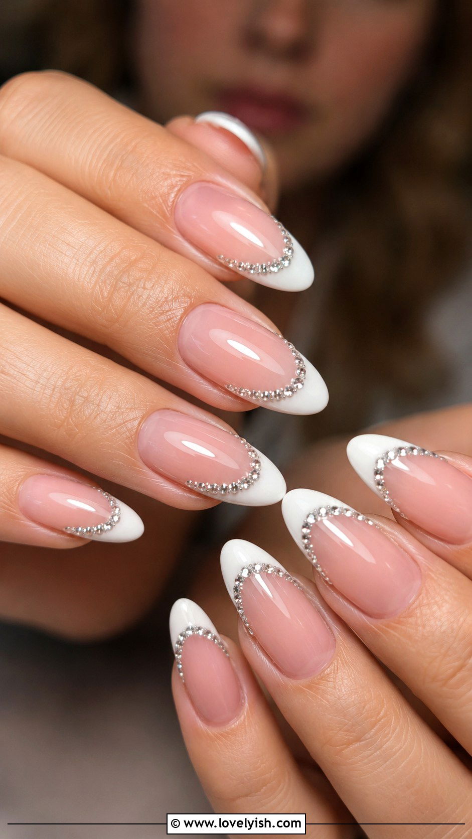 Rhinestone French Tip Nails - 25 french nails design ideas - 25 french nails design ideas