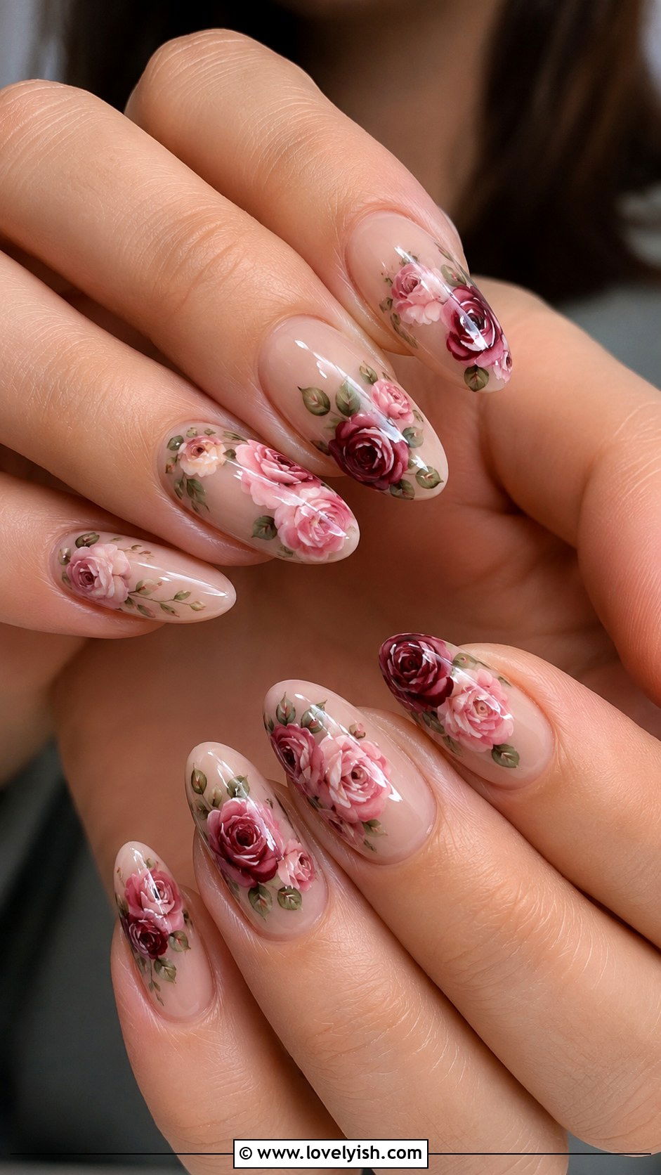 Rose Bouquet Nails - 31 flower nail design ideas - 31 flower nail design ideas