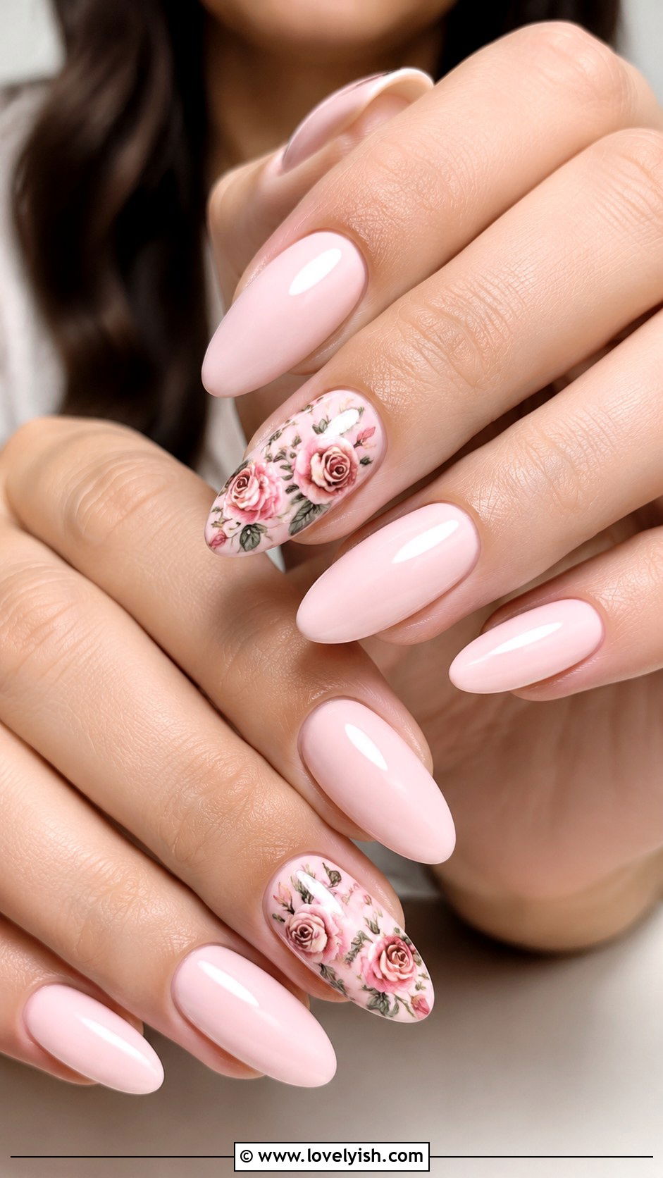Rose Bouquet Nails - 25 mothers day nail designs - 25 mother's day nail designs