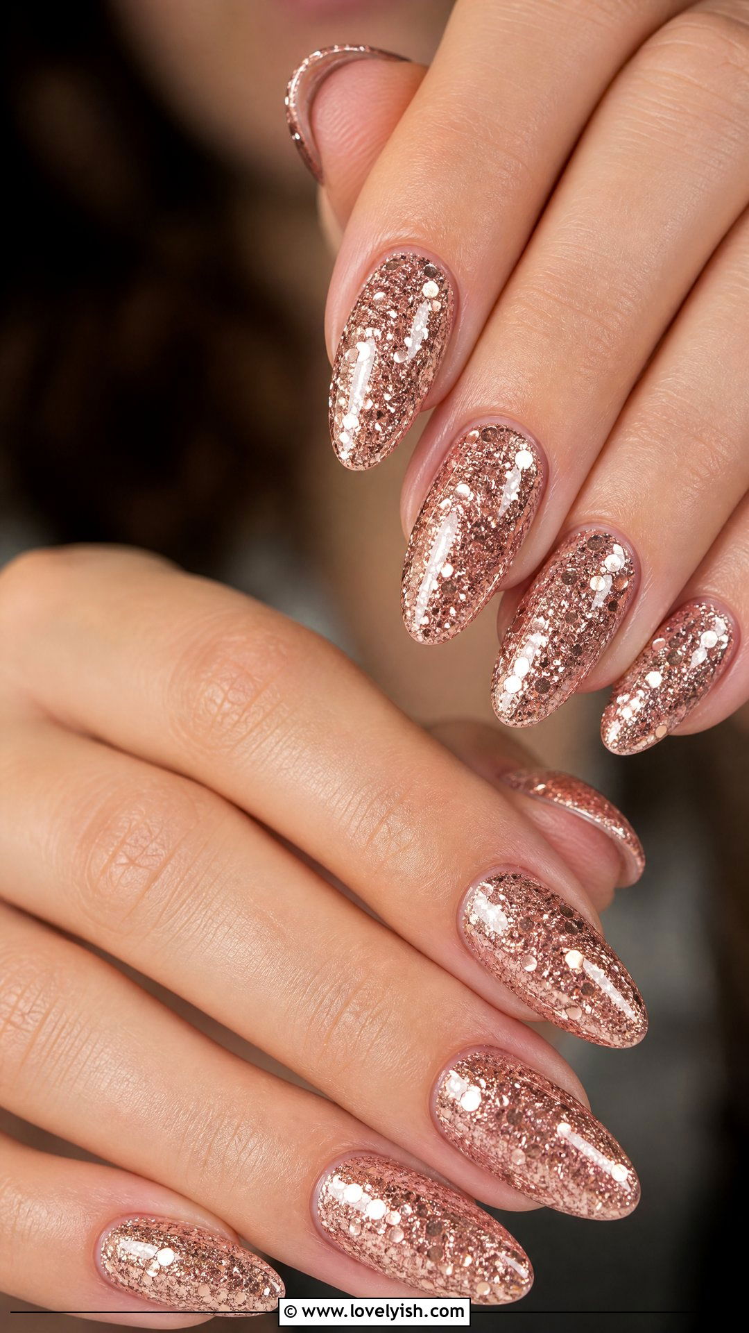 Rose Gold Birthday Glam Nails - 50 rose gold nails - 50 rose gold nails