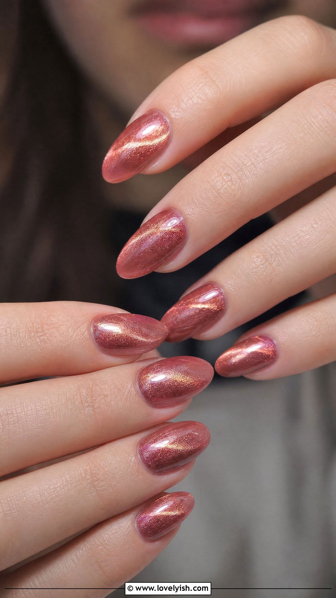 Rose Gold Cat Eye Nails - 38 cat eye nail designs - 38 cat eye nail designs