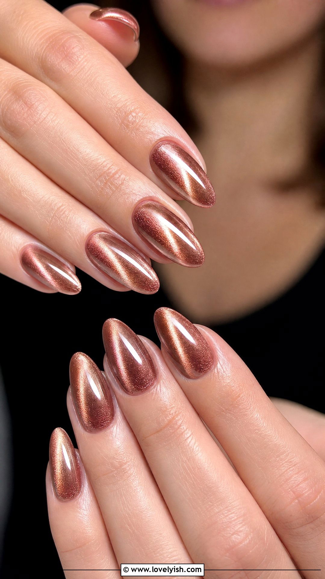 Rose Gold Cat Eye Nails - 50 rose gold nails - 50 rose gold nails