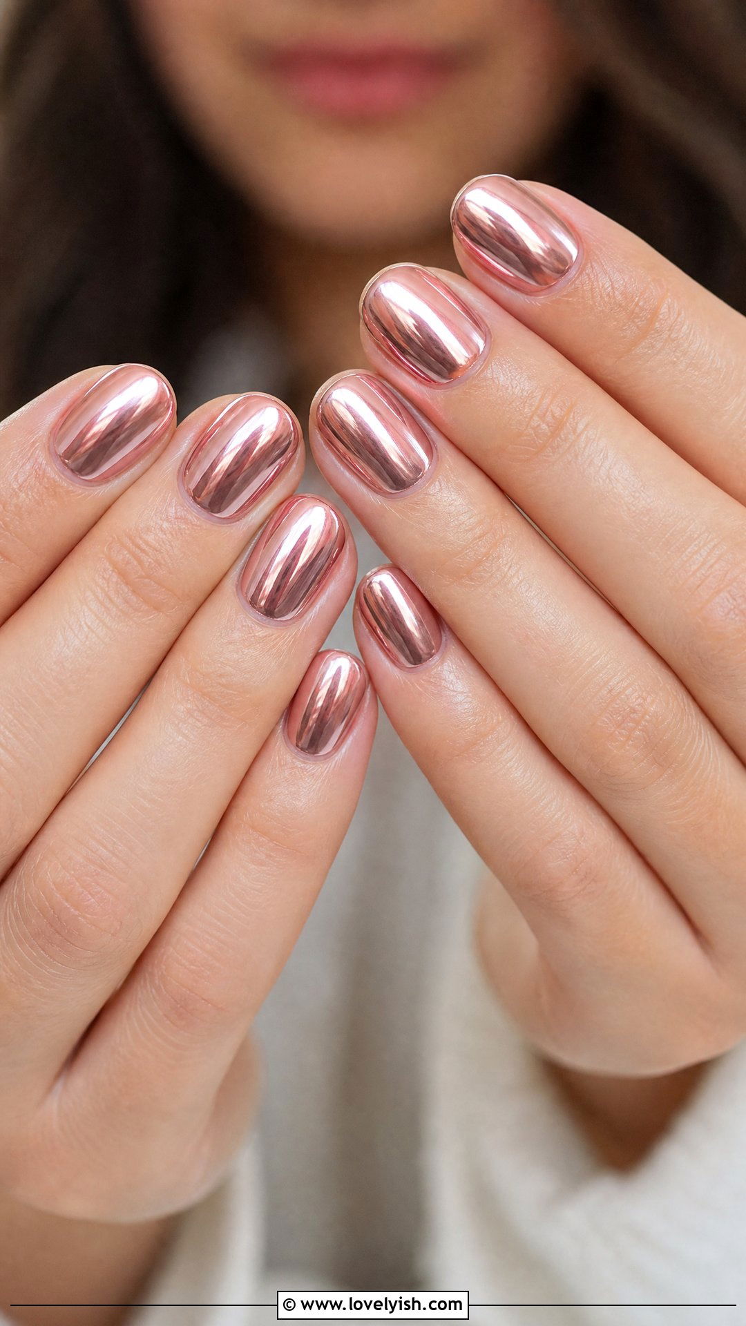 Rose Gold Chrome Bridal Nails - 50 bridal nails - 50 bridal nails