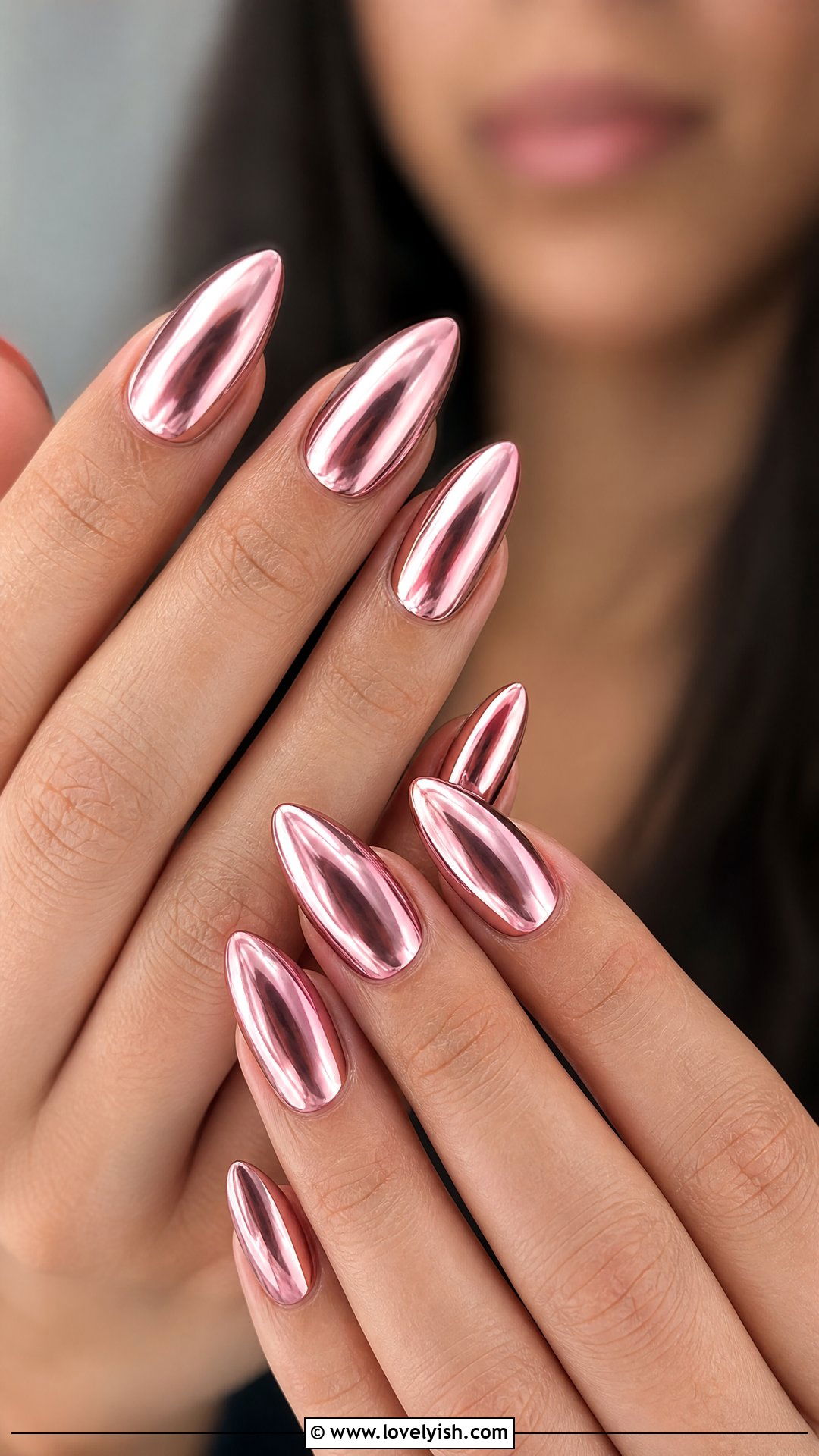 Rose Gold Chrome Engagement Nails - 50 engagement nails - 50 engagement nails